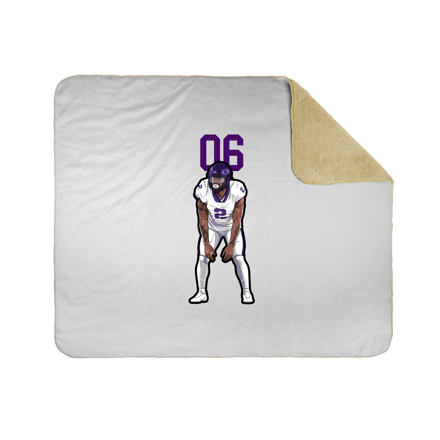 Throw Blanket — Number Top in White