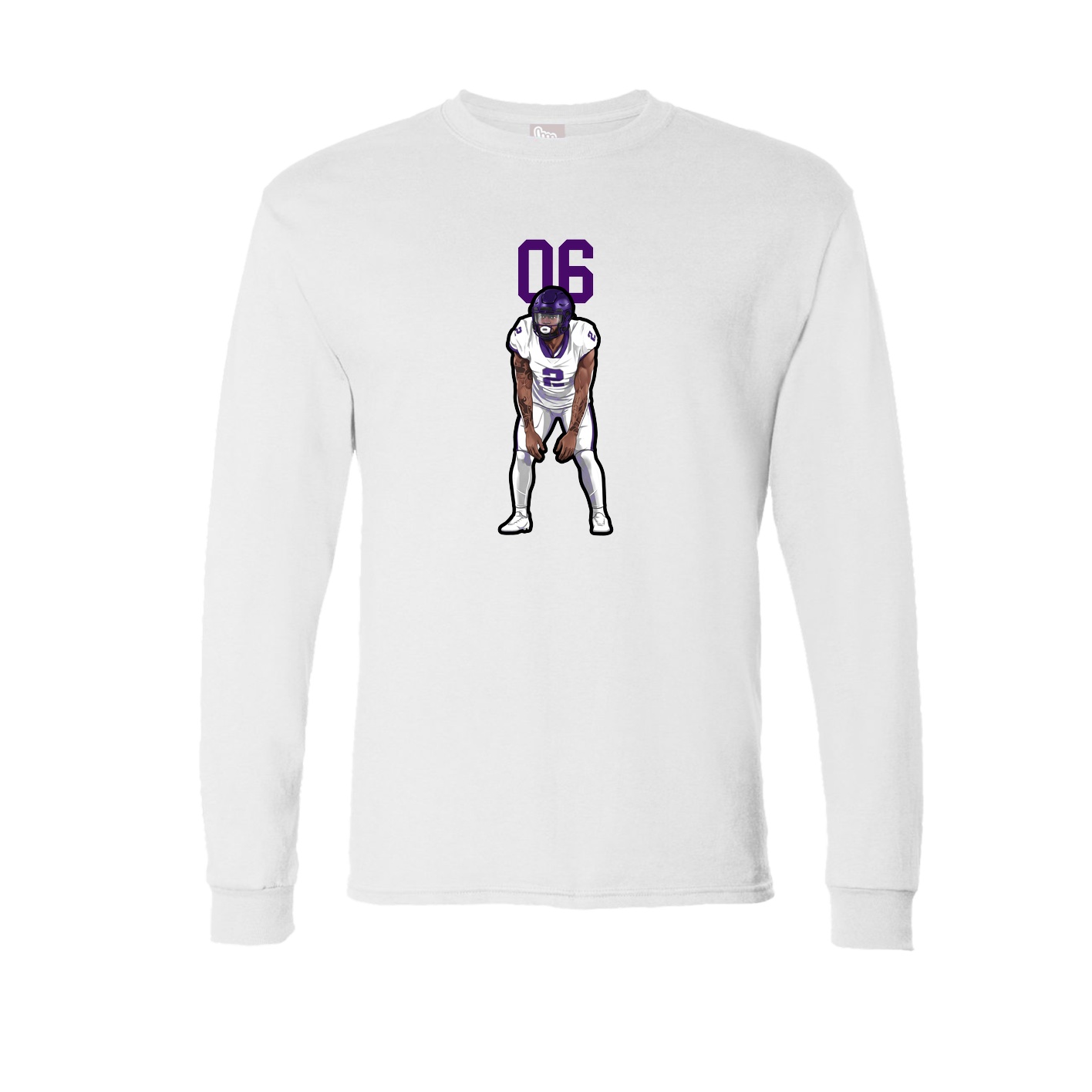 Long Sleeve Tee — Number Top in White