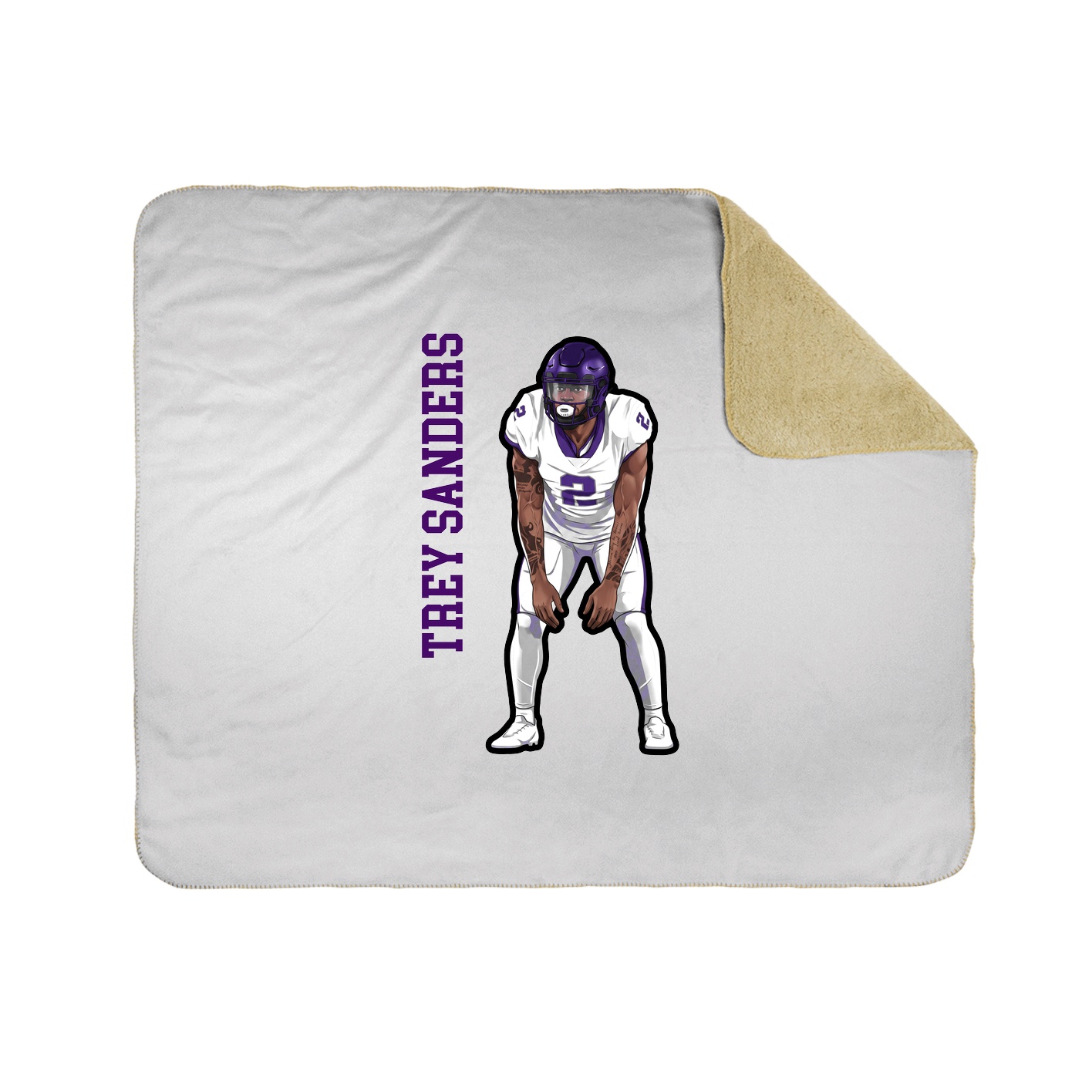Throw Blanket — Name Vertical in White
