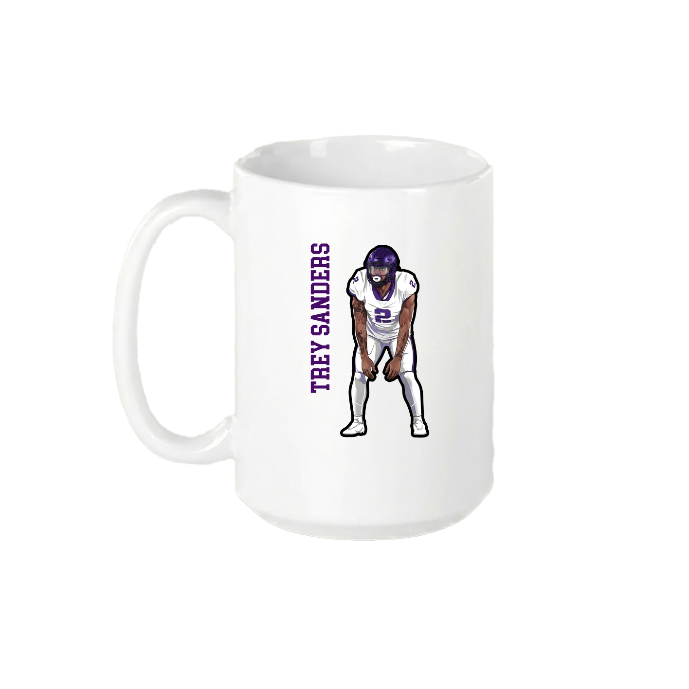 15oz Coffee Mug — Name Vertical in White