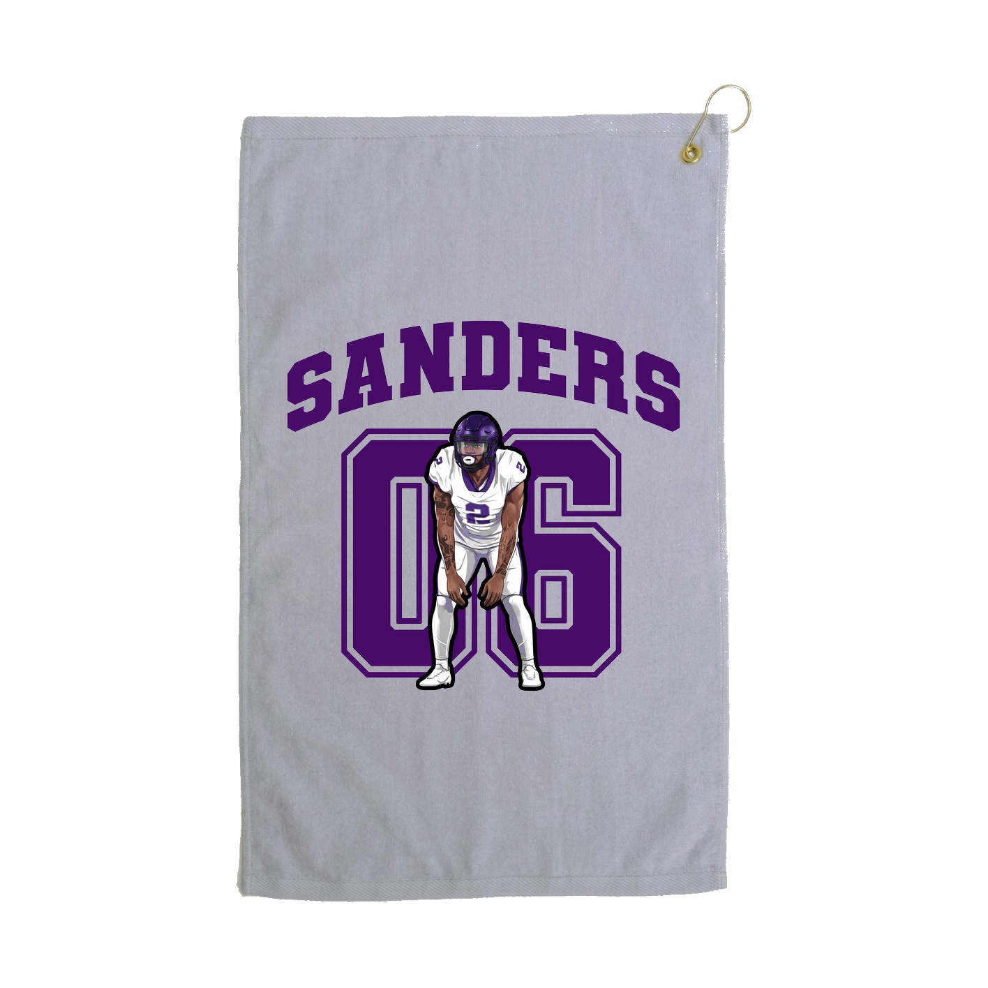 Golf Towel — Number in Grey