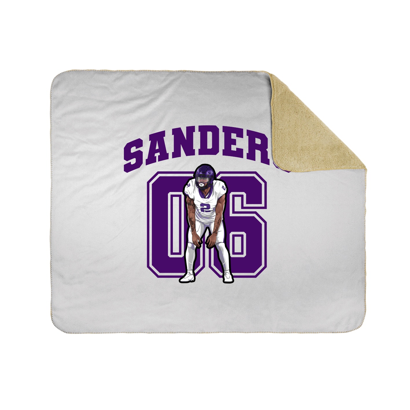 Throw Blanket — Number in White