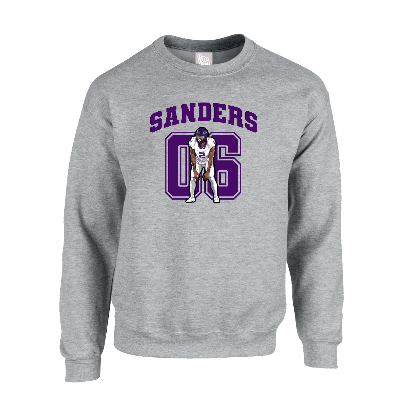Fleece Crew — Number in Grey