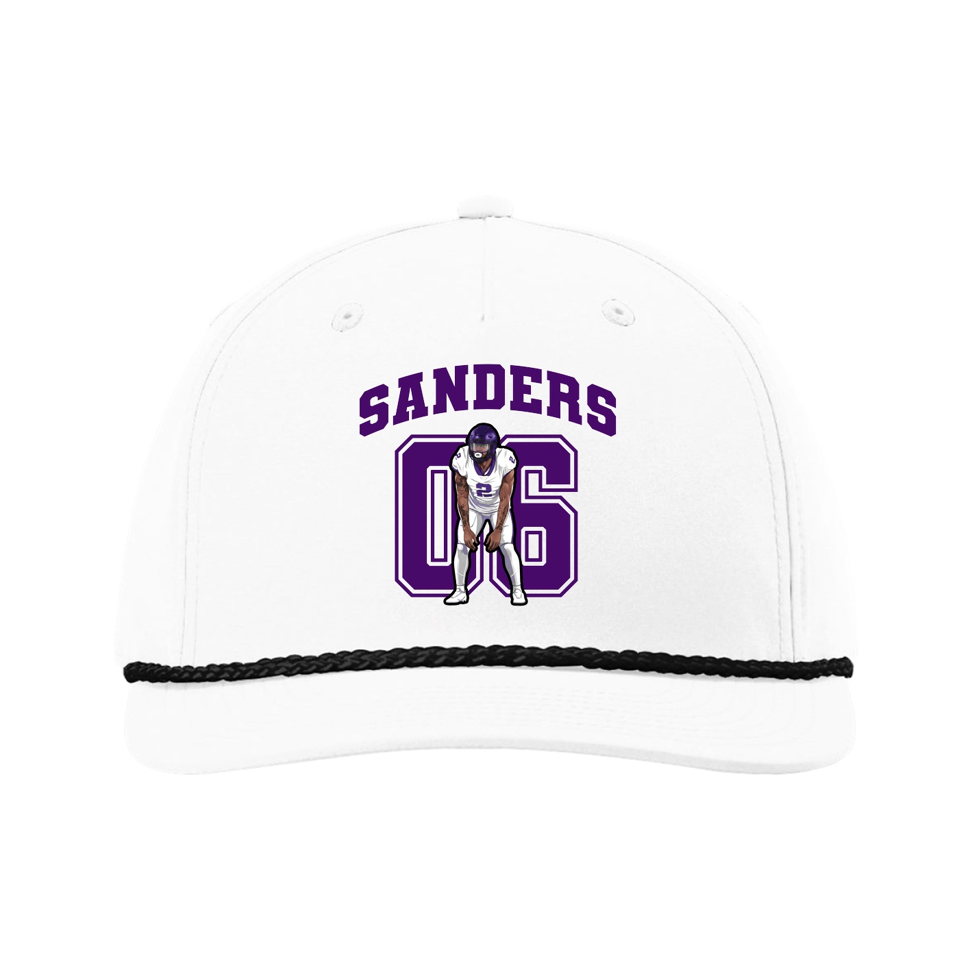 Five-Panel Classic Rope Cap — Number in White