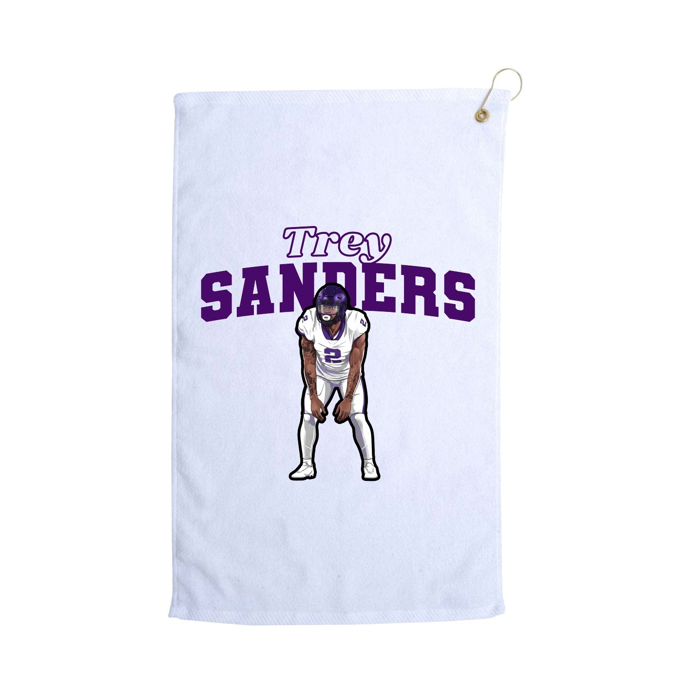 Golf Towel — Name Arch in White