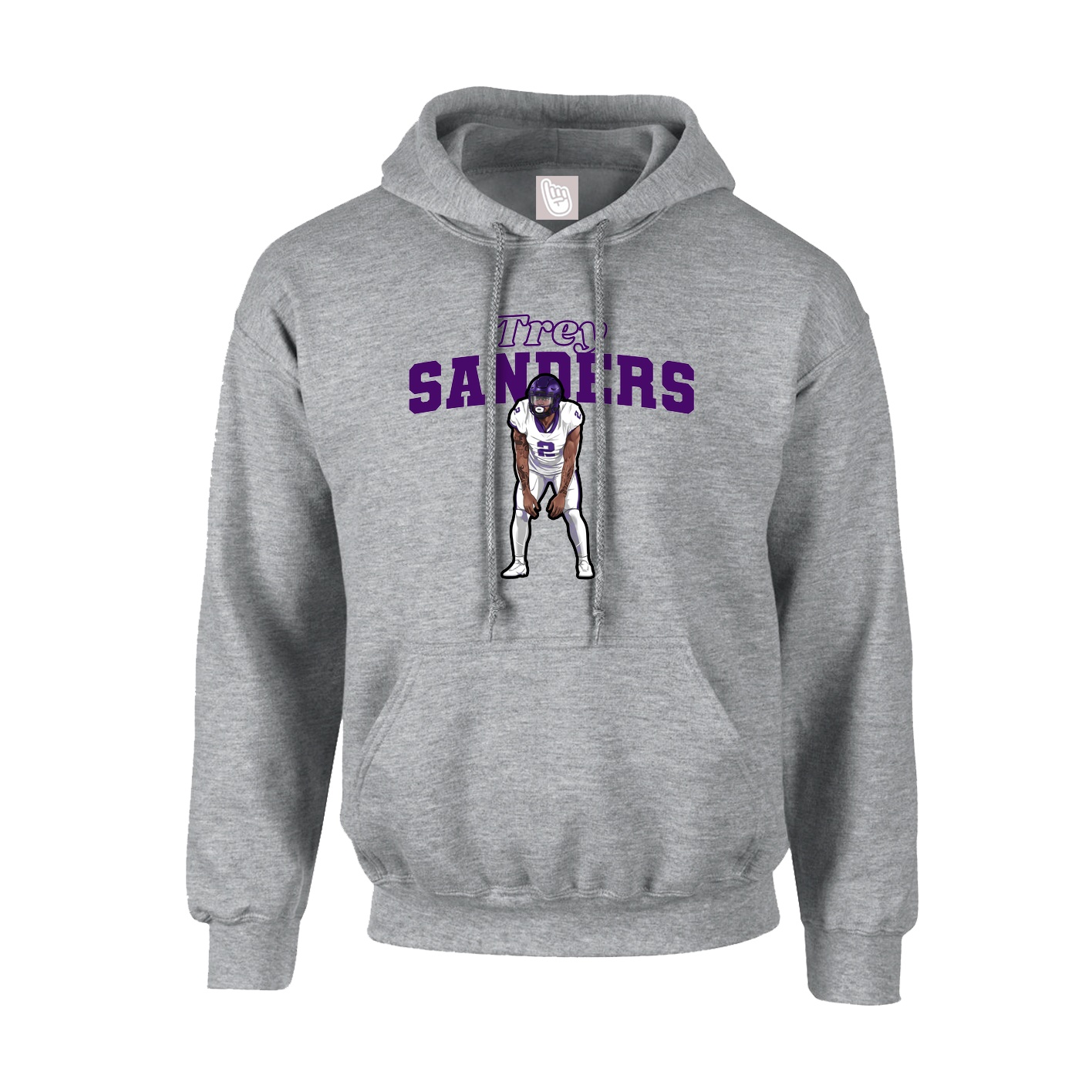 Hoodie — Name Arch in Grey