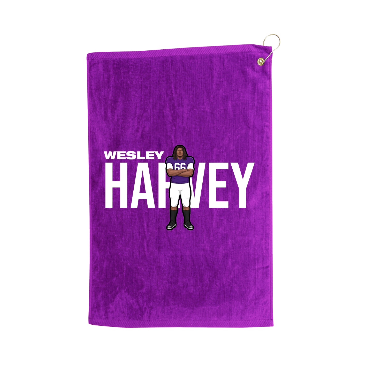 Golf Towel — Player Name in Purple