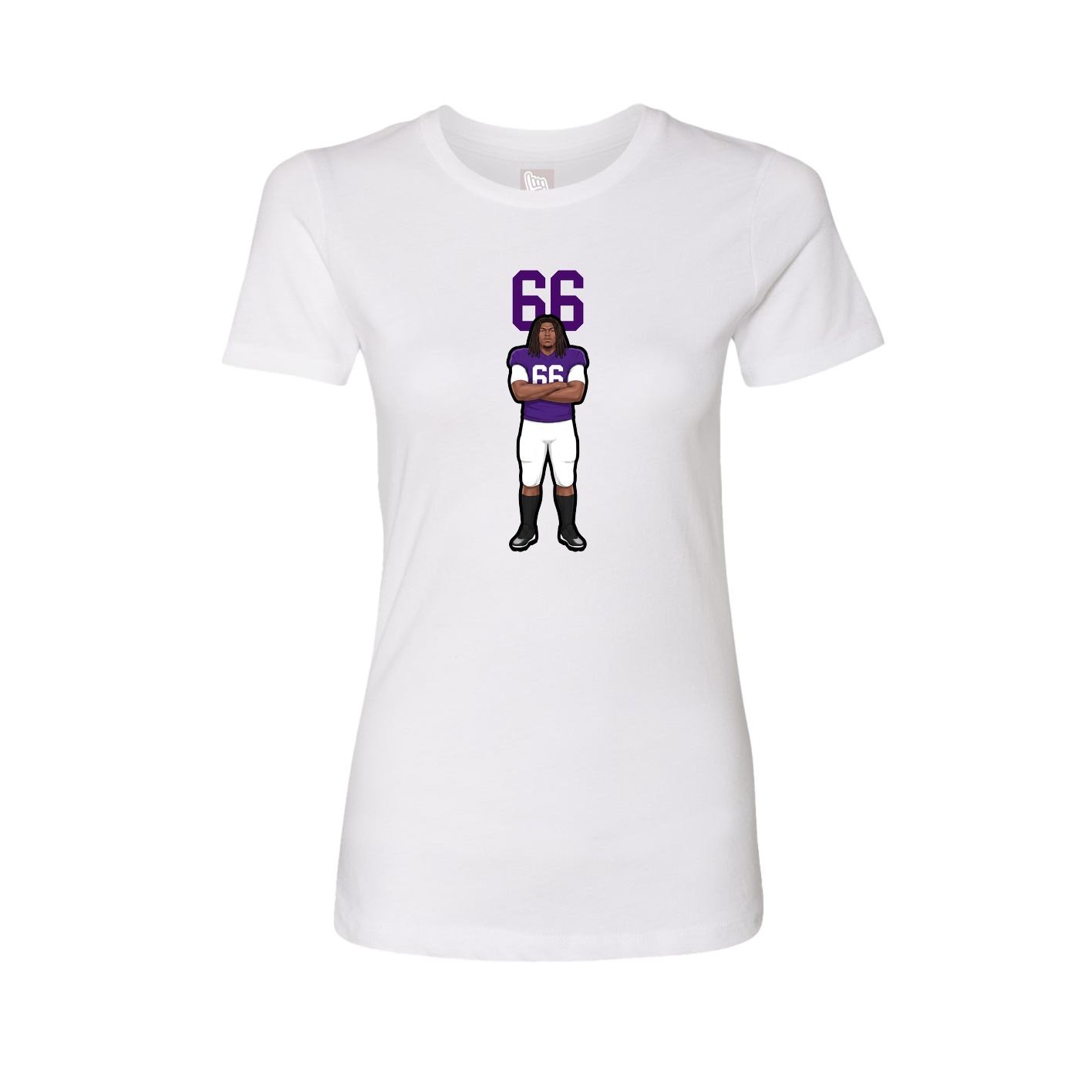 Fitted Women's Tee — Number Top in White