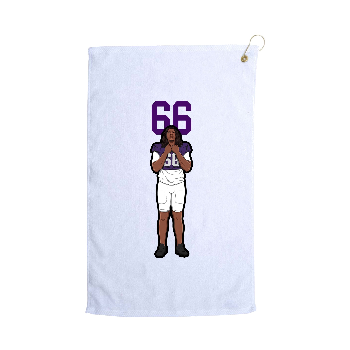 Golf Towel — Number Top in White