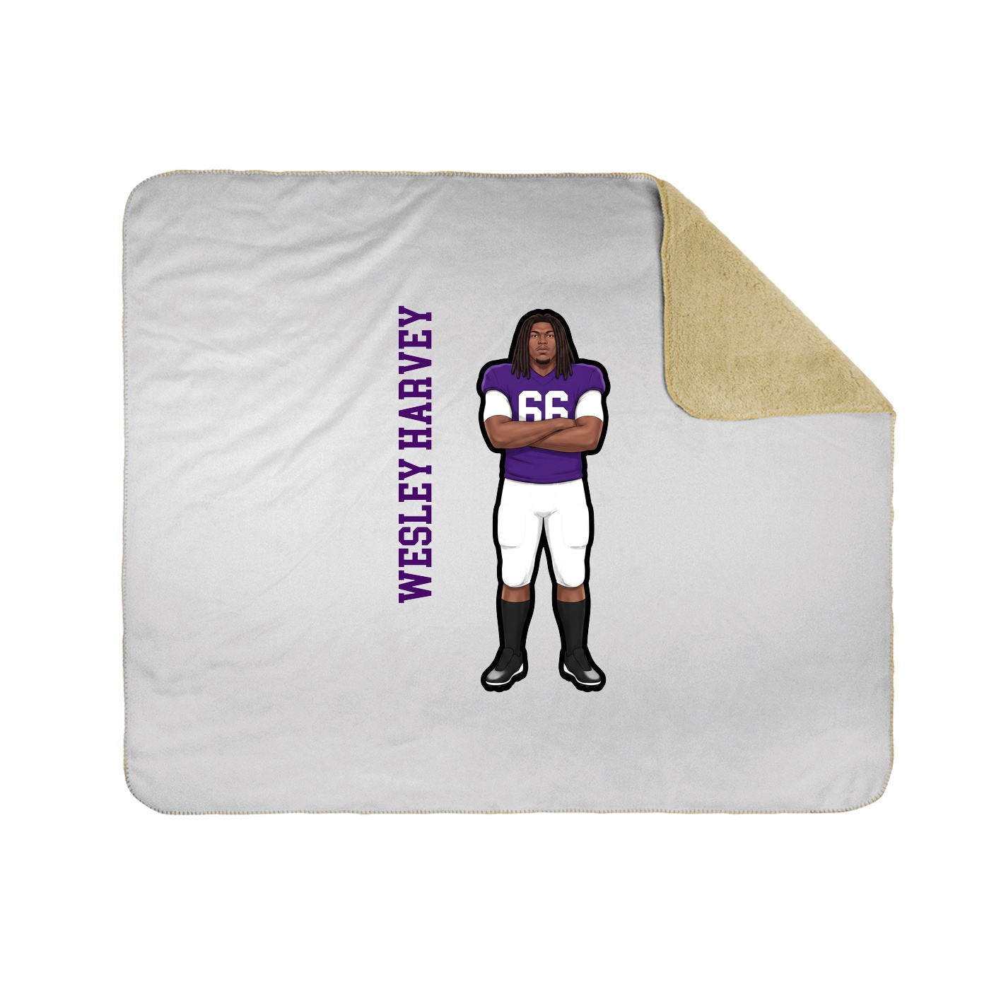 Throw Blanket — Name Vertical in White