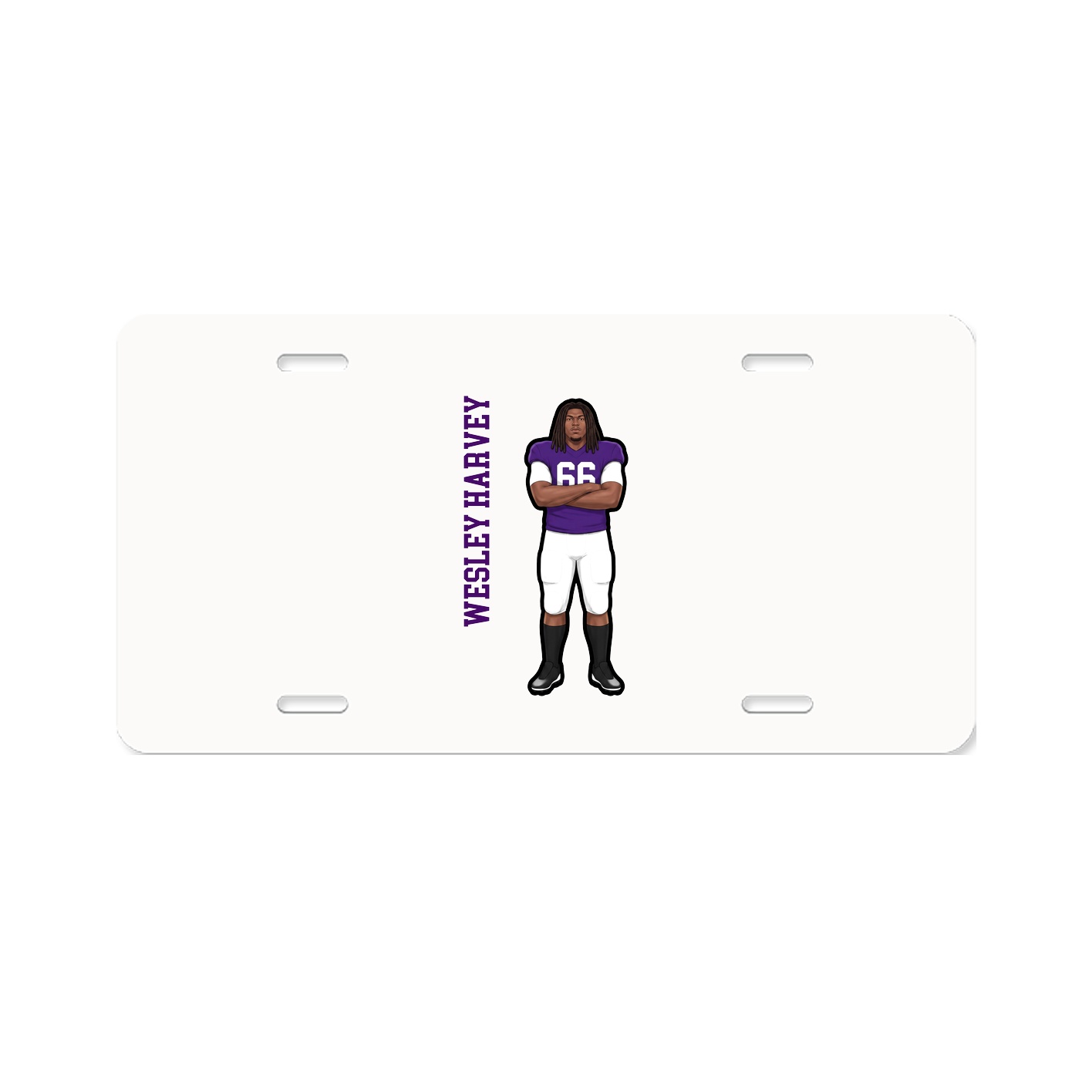 License Plate — Name Vertical in Classic