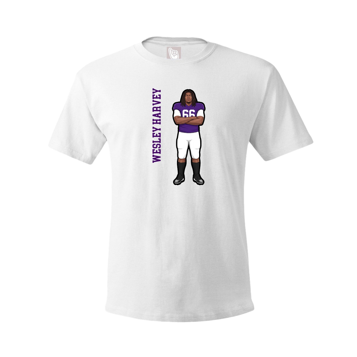 Tee — Name Vertical in White