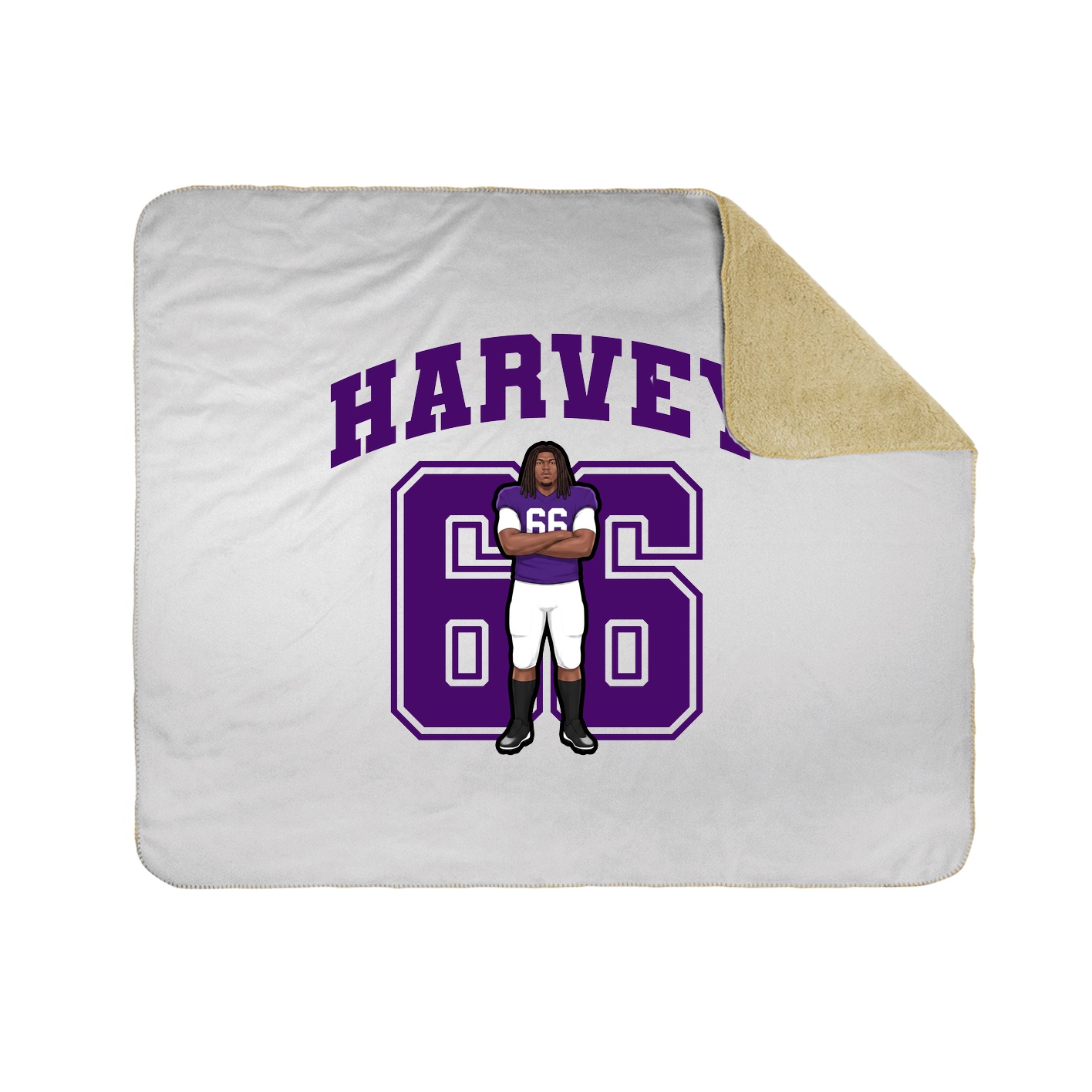 Throw Blanket — Number in White