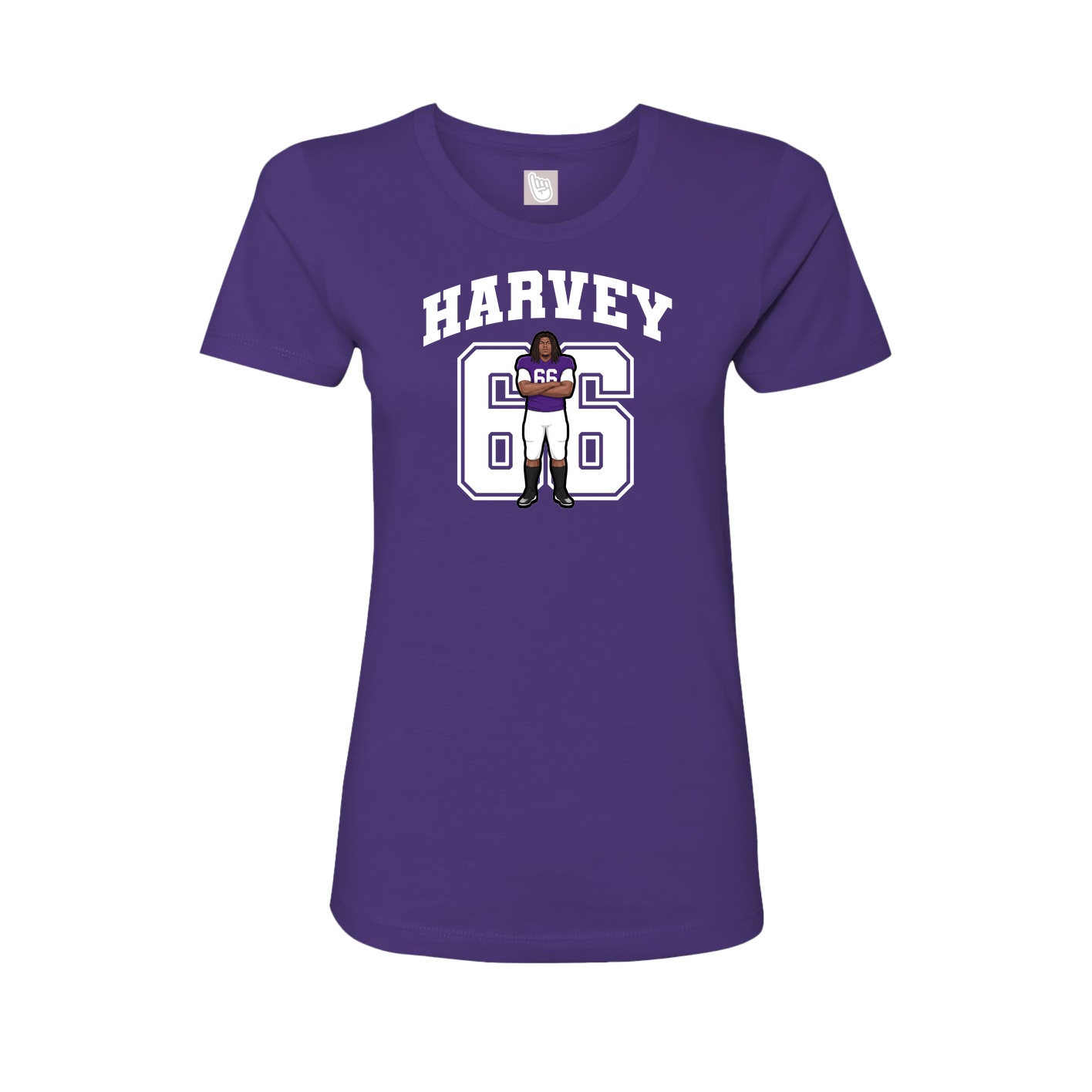 Fitted Women's Tee — Number in Purple