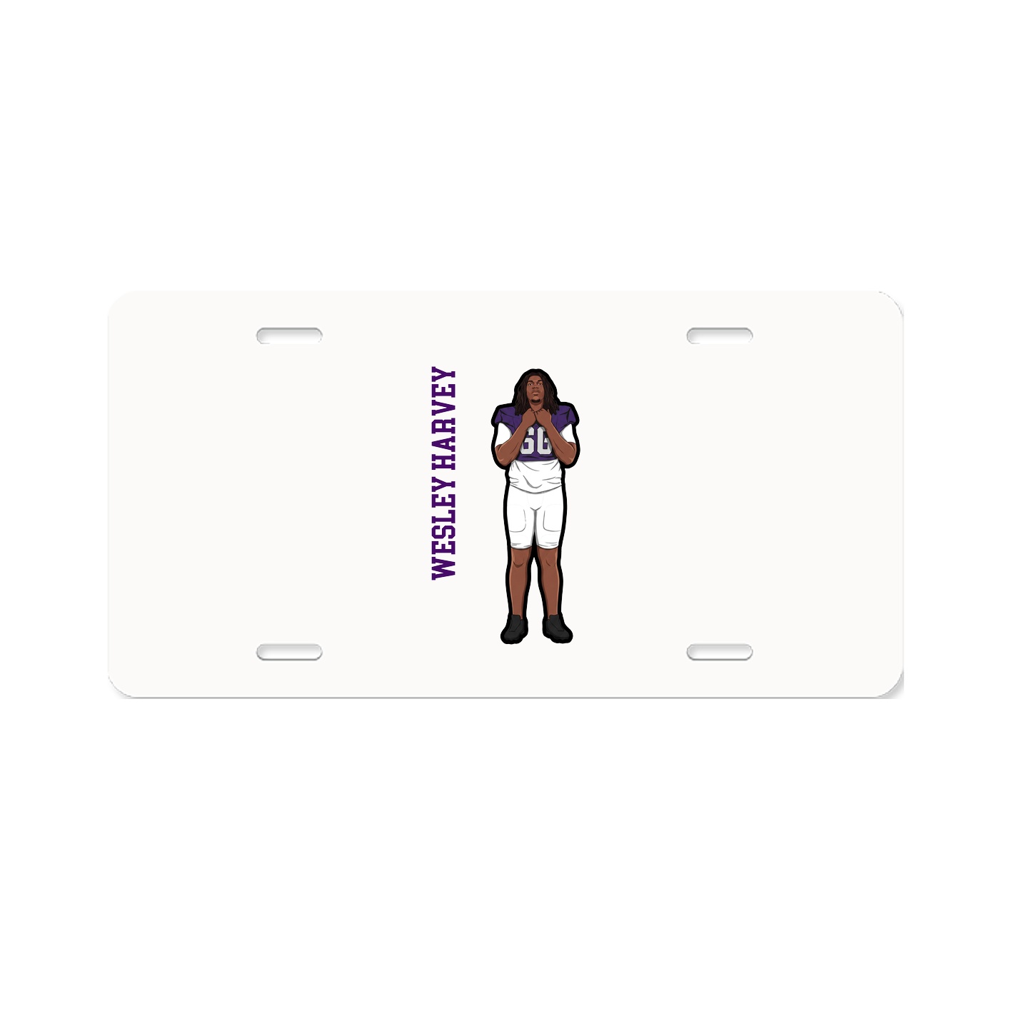 License Plate — Name Vertical in Classic