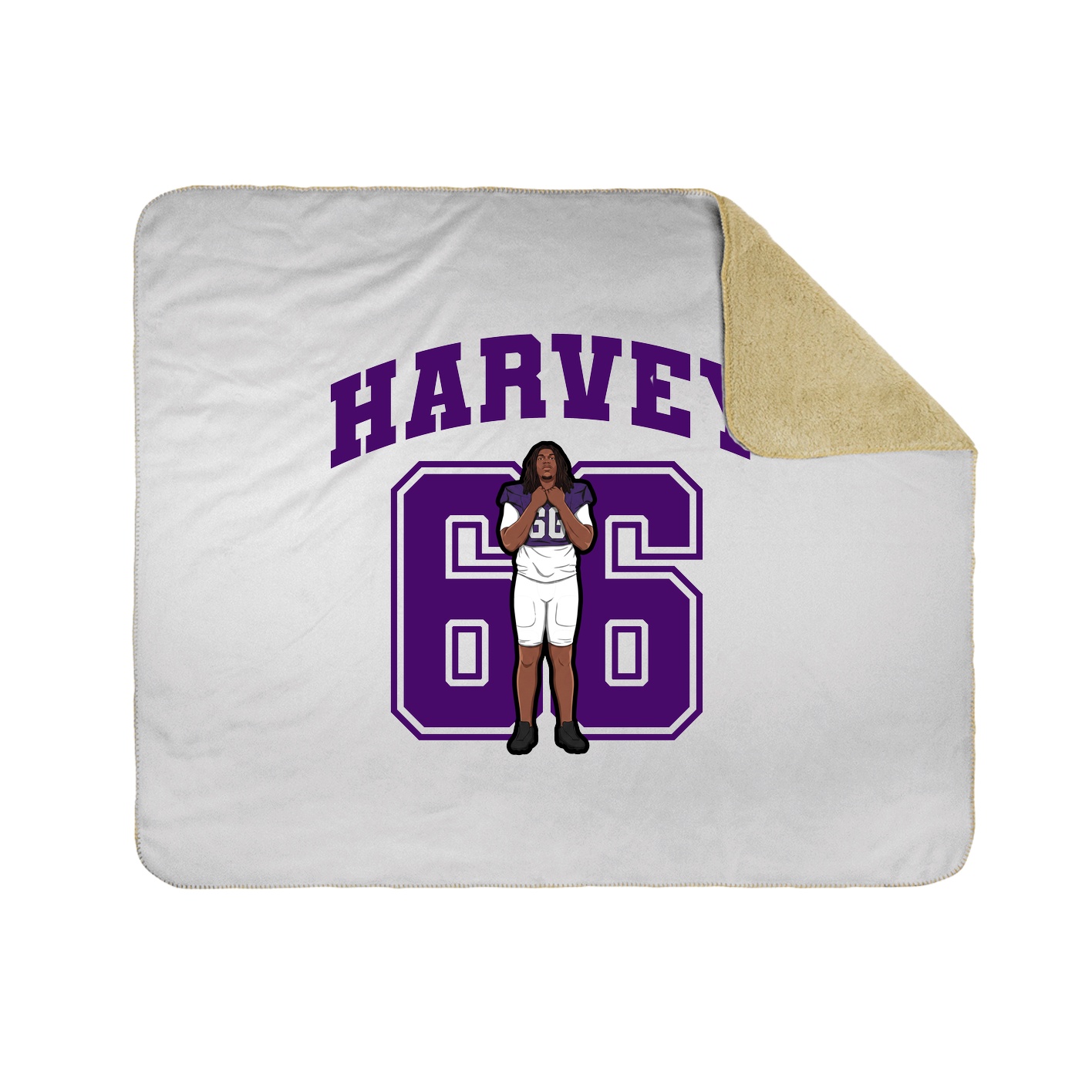 Throw Blanket — Number in White