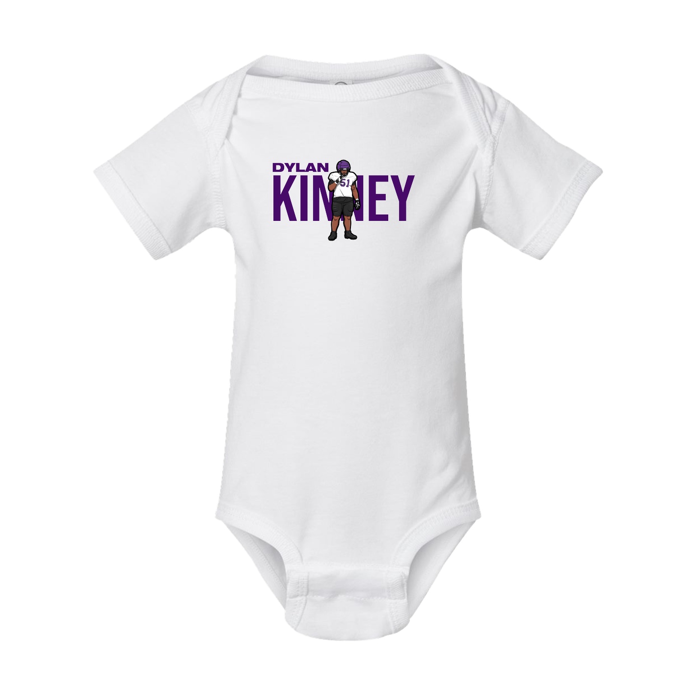 Baby Onesie — Player Name in White