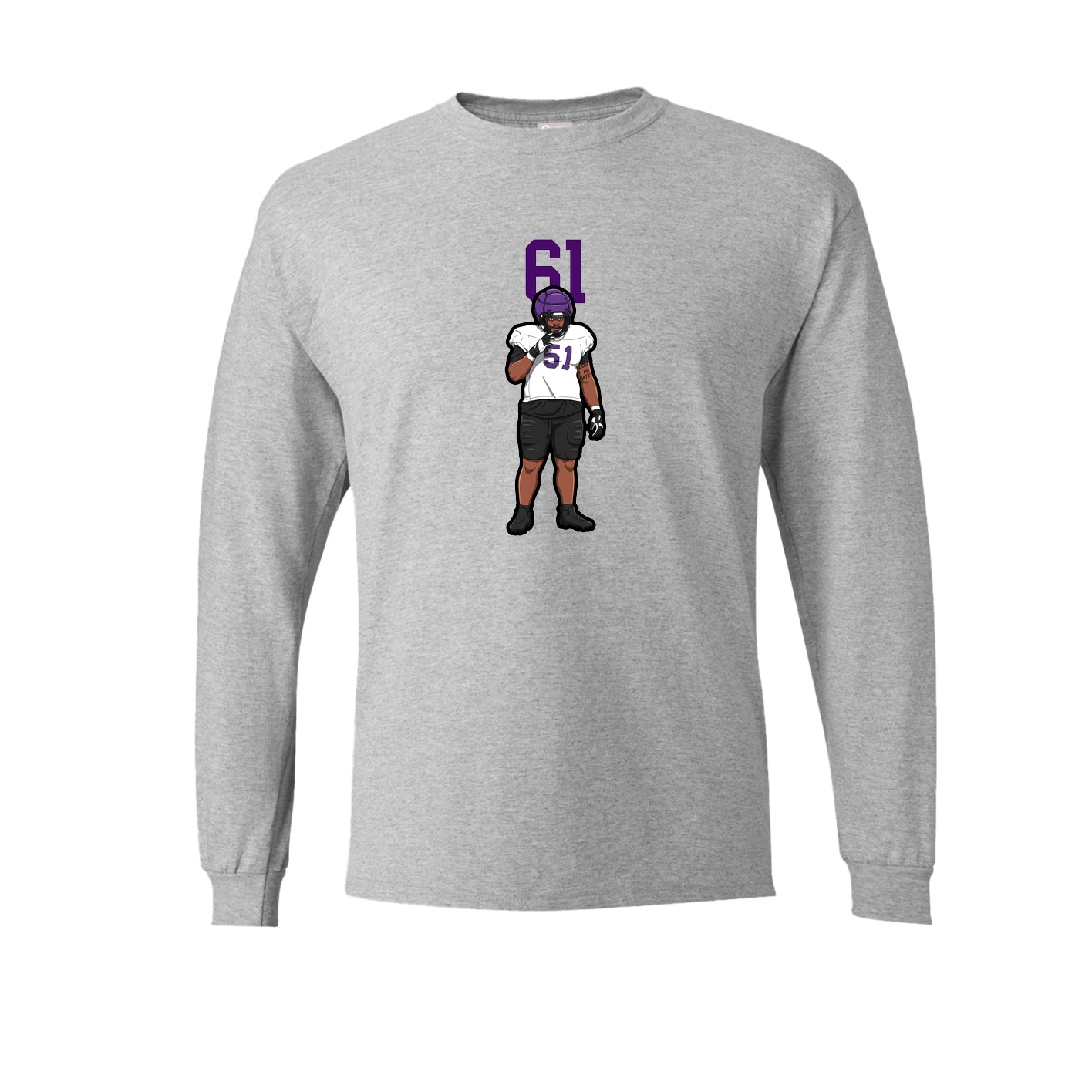 Long Sleeve Tee — Number Top in Grey