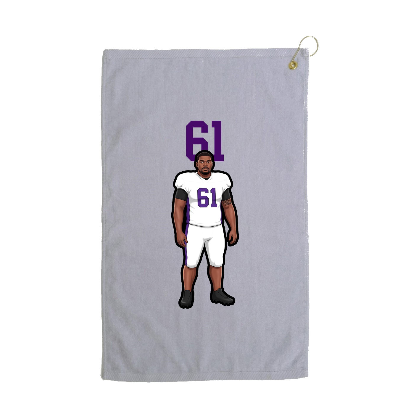 Golf Towel — Number Top in Grey
