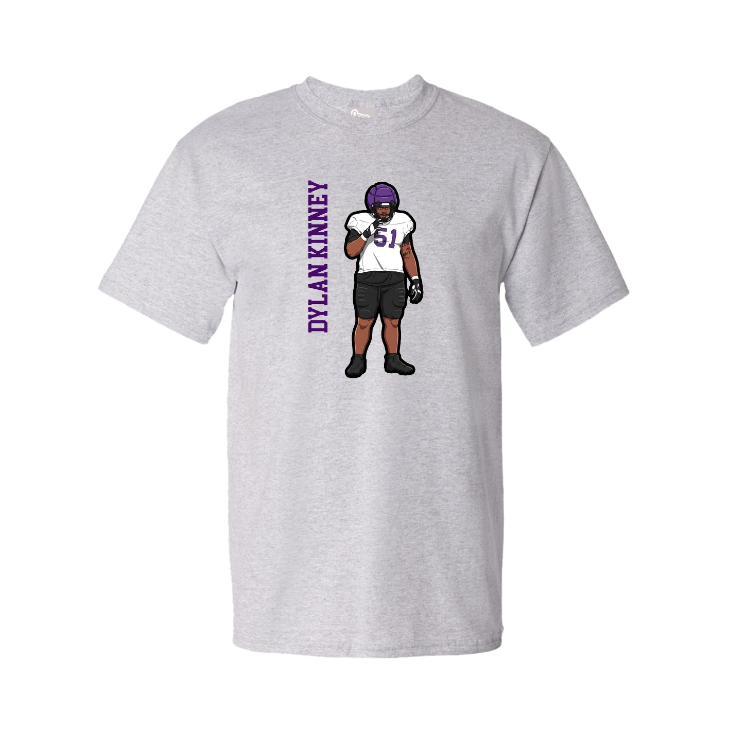 Youth Tee — Name Vertical in Grey