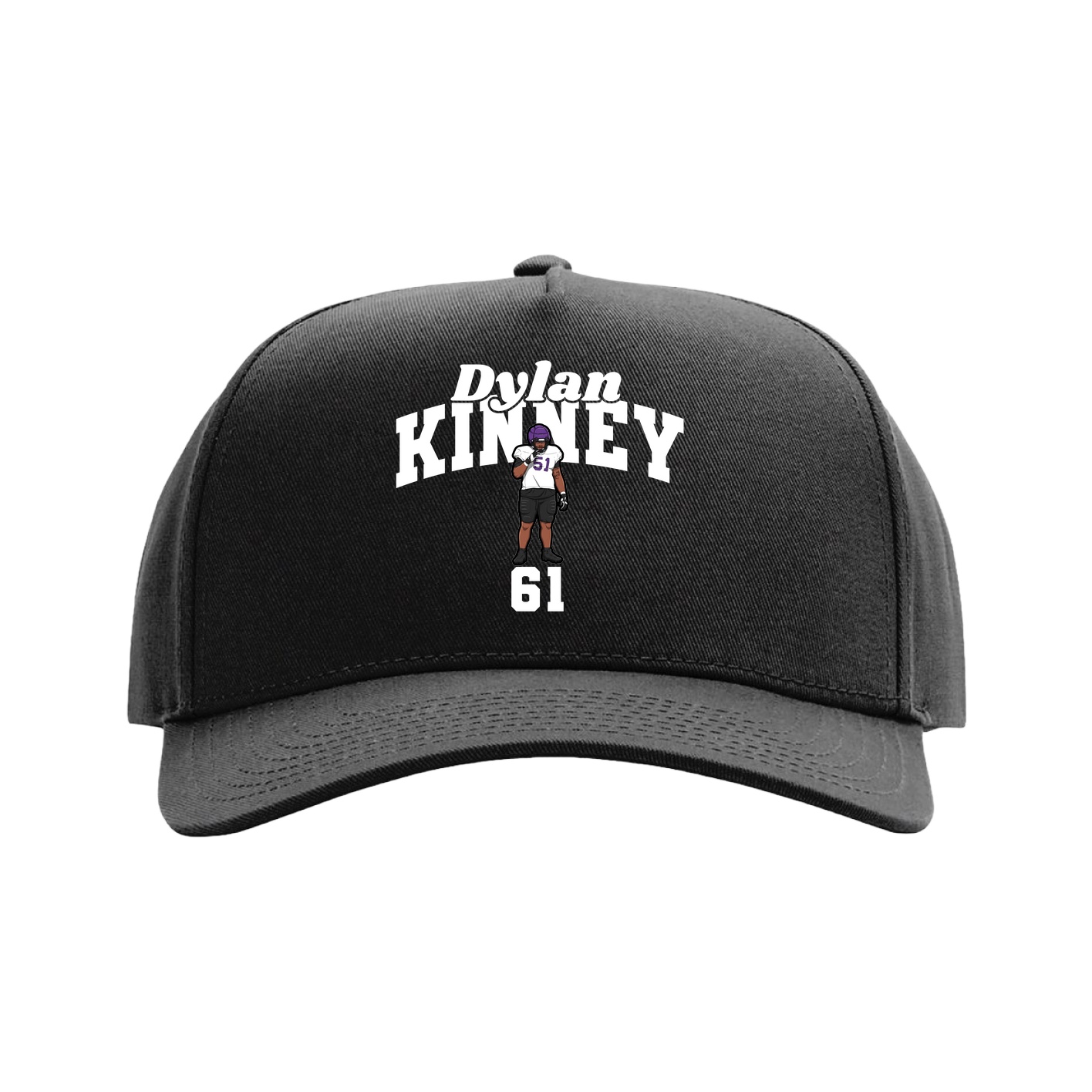 Full Fabric Five-Panel Champ Cap — Signature Arch in Black