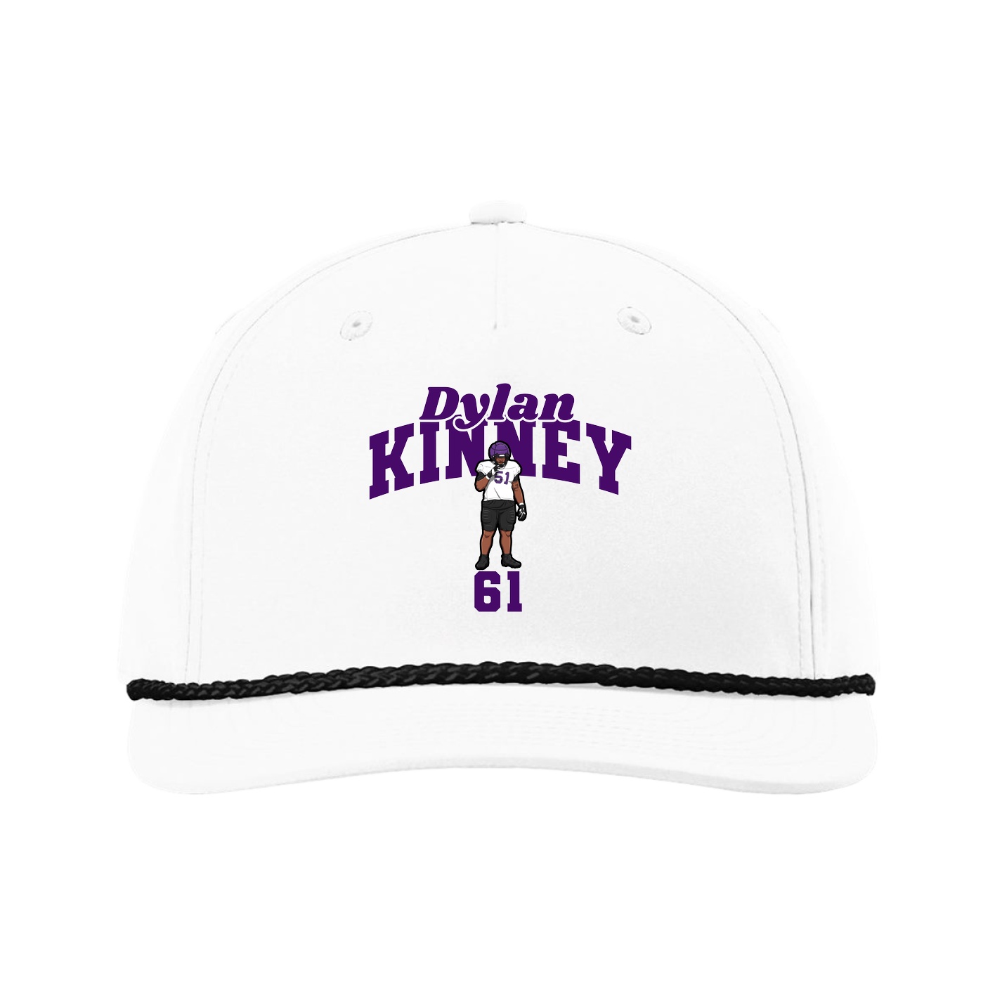 Five-Panel Classic Rope Cap — Signature Arch in White
