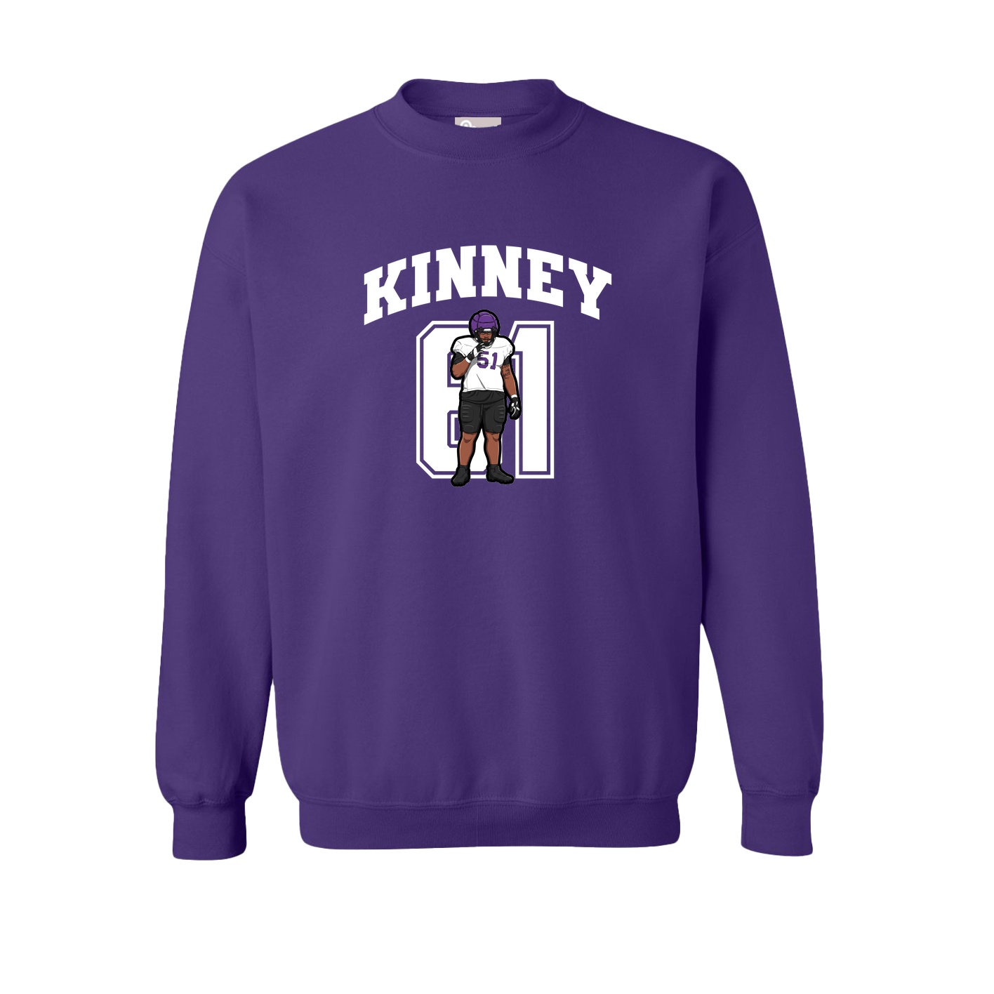 Fleece Crew — Number in Purple