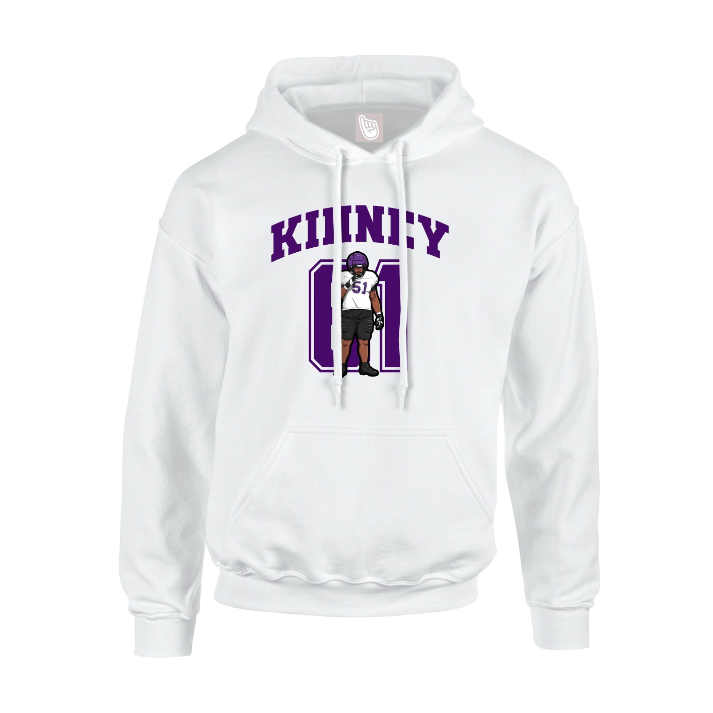 Youth Hoodie — Number in White