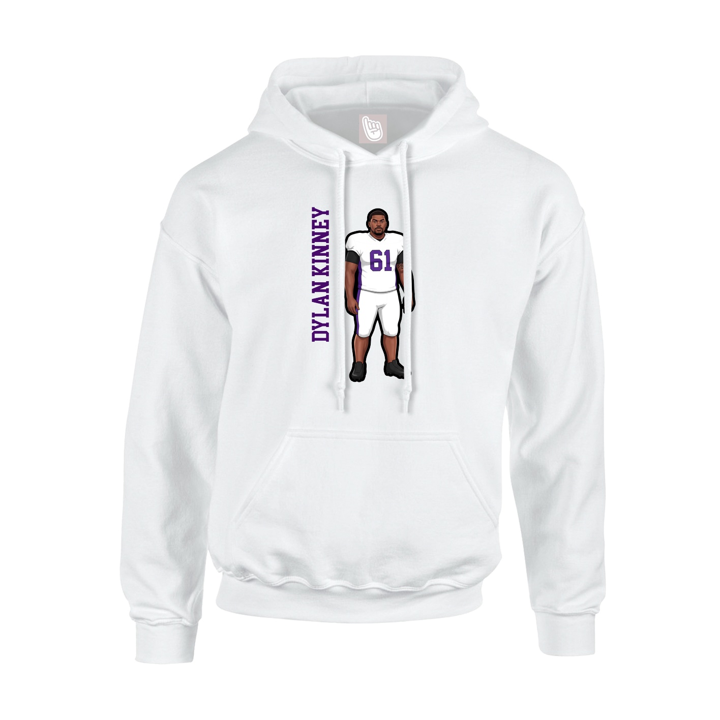 Hoodie — Name Vertical in White