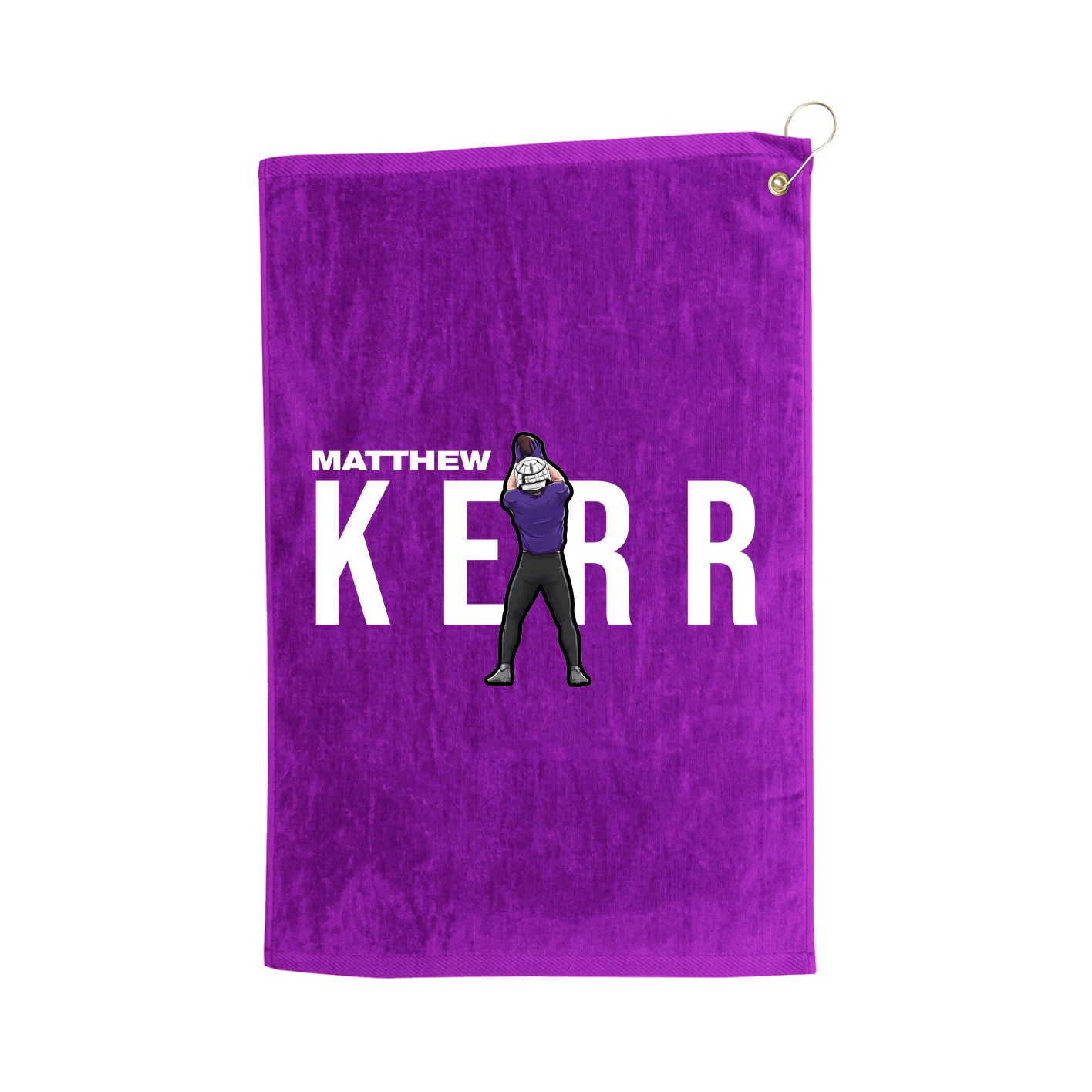 Golf Towel — Player Name in Purple