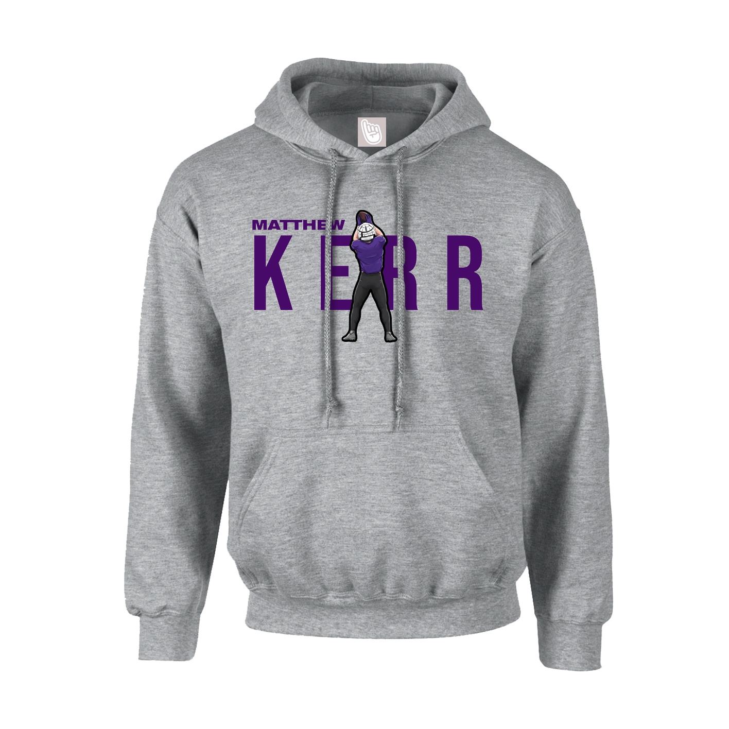 Youth Hoodie — Player Name in Grey