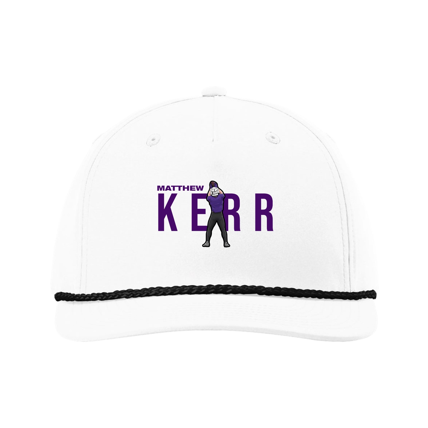 Five-Panel Classic Rope Cap — Player Name in White