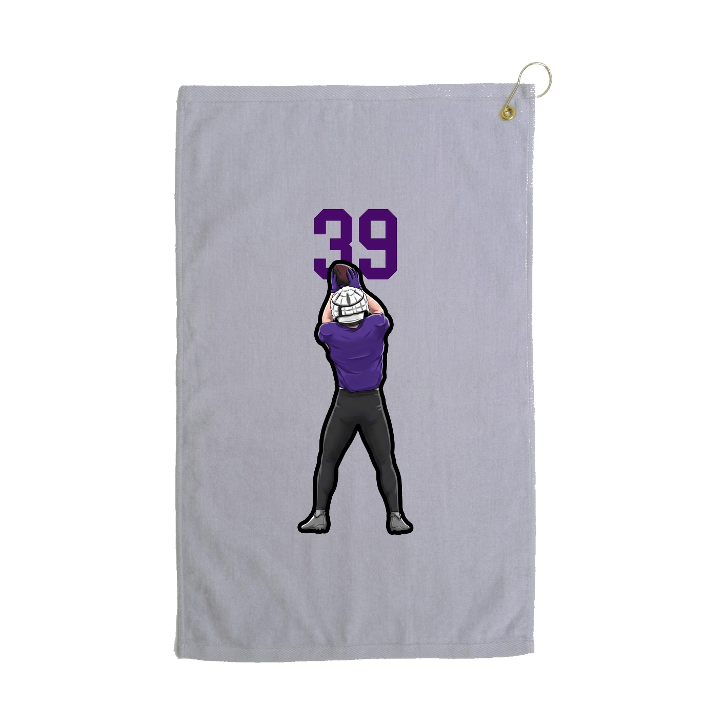 Golf Towel — Number Top in Grey