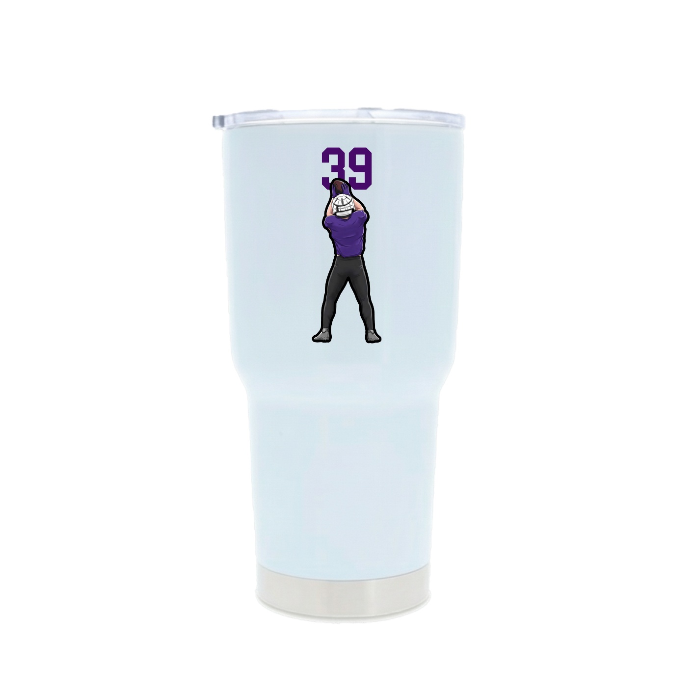 30oz Stainless Steel Tumbler — Number Top in White