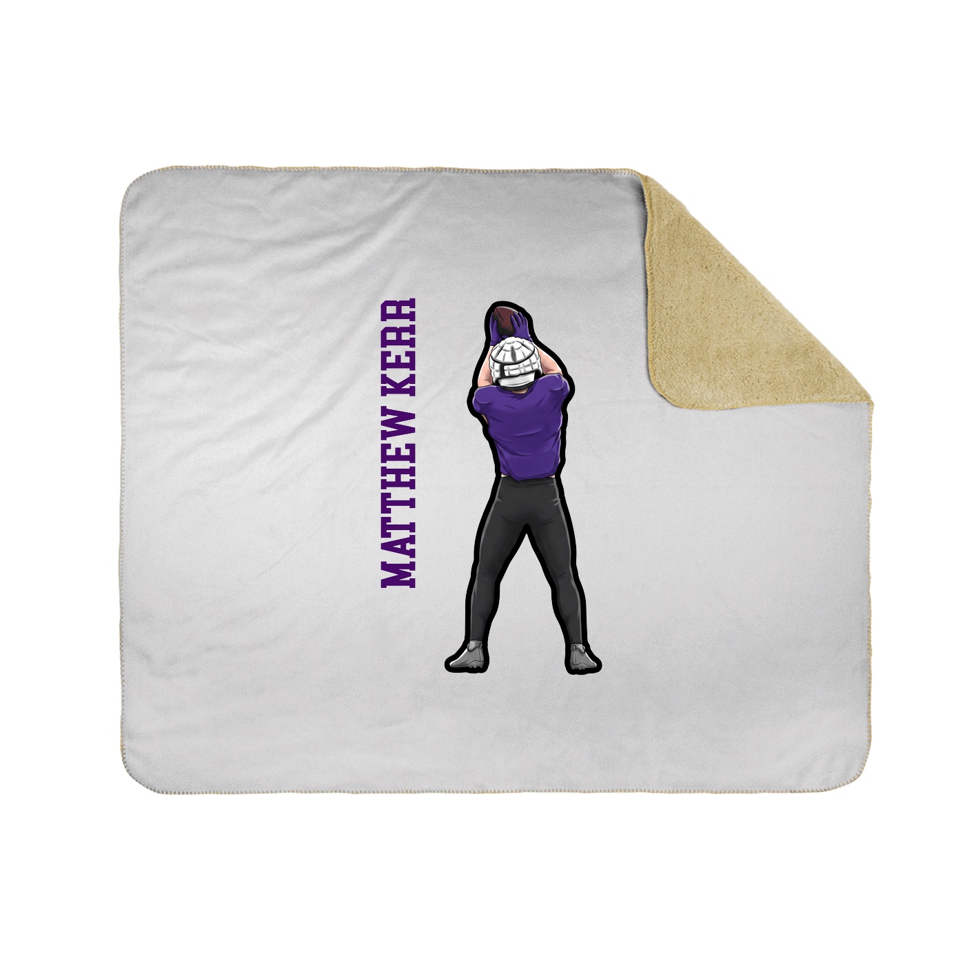 Throw Blanket — Name Vertical in White