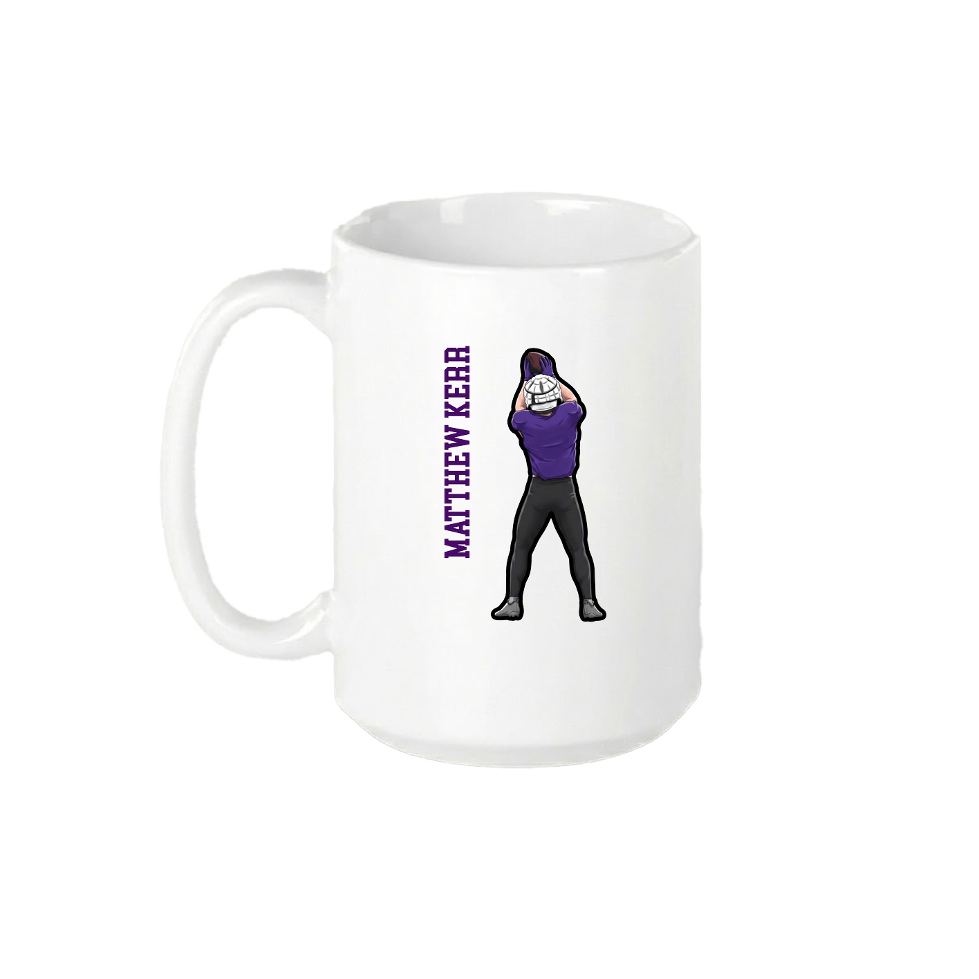 15oz Coffee Mug — Name Vertical in White