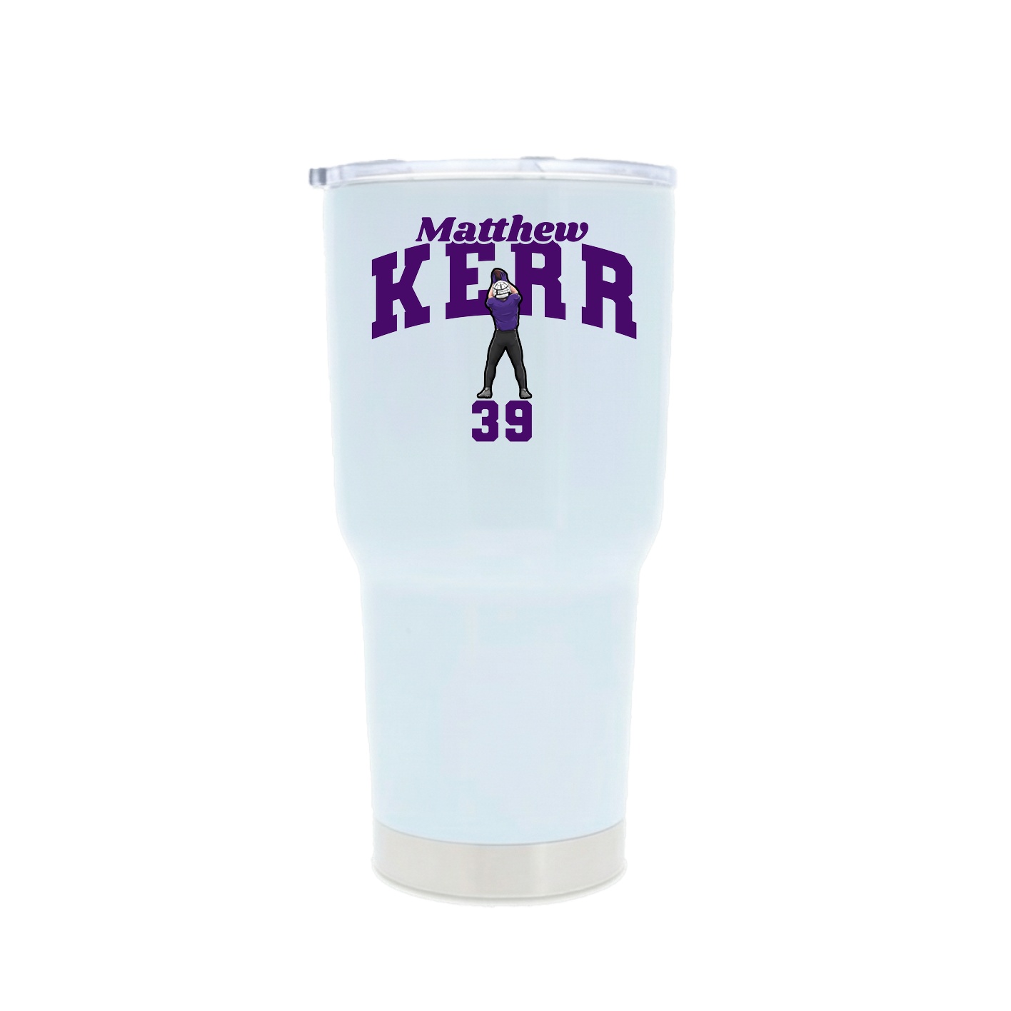 30oz Stainless Steel Tumbler — Signature Arch in White