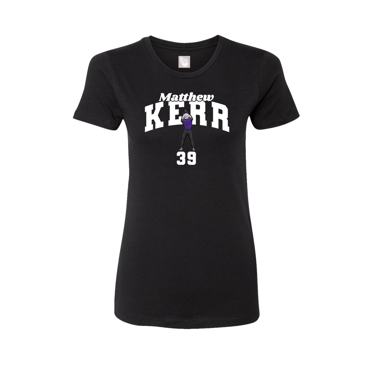 Fitted Women's Tee — Signature Arch in Black