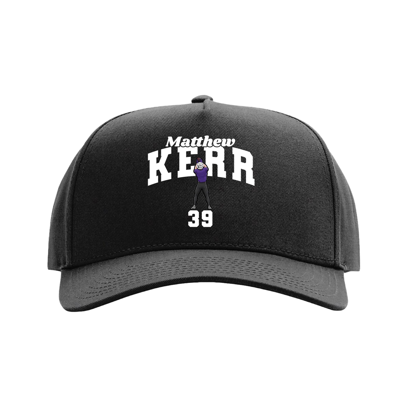Full Fabric Five-Panel Champ Cap — Signature Arch in Black