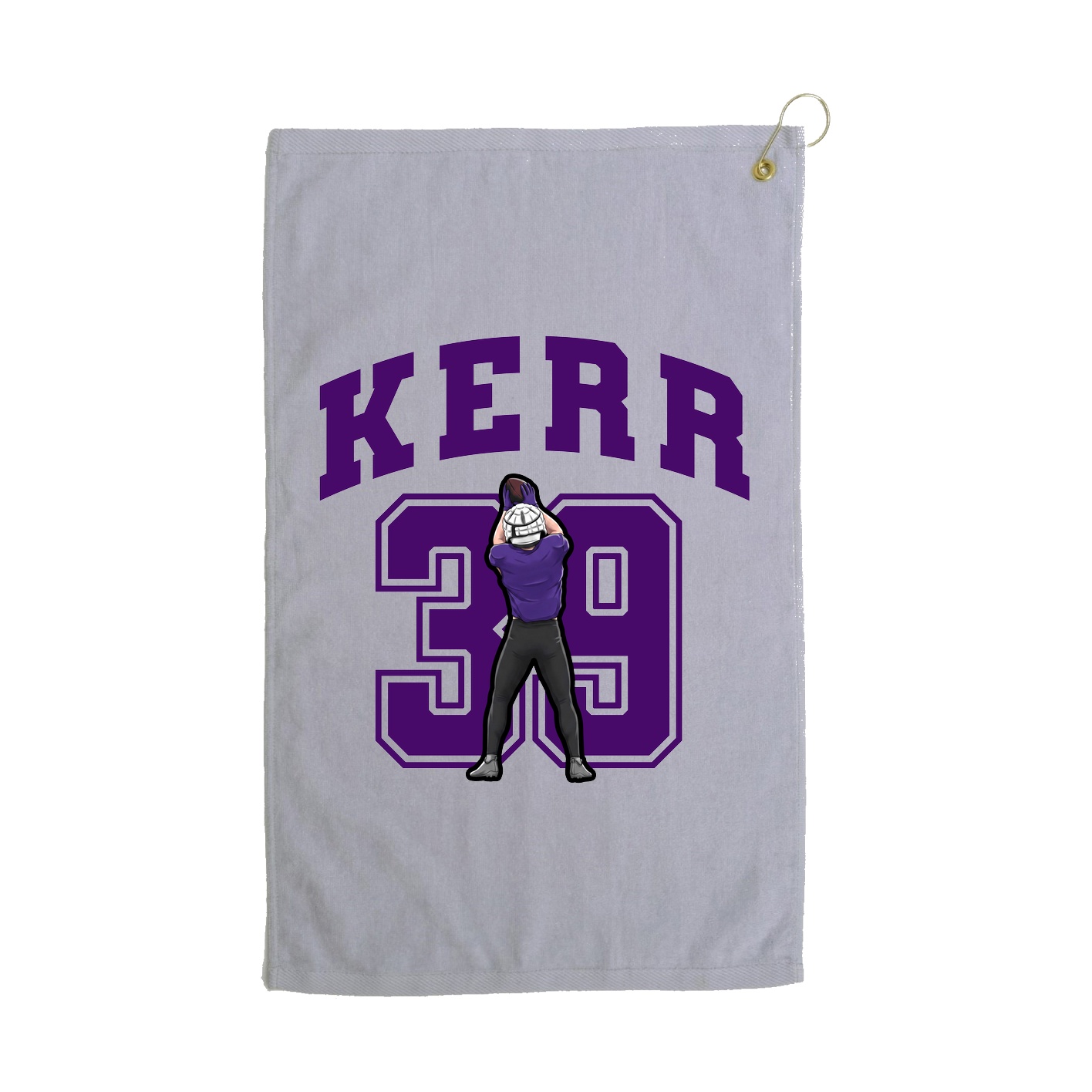 Golf Towel — Number in Grey