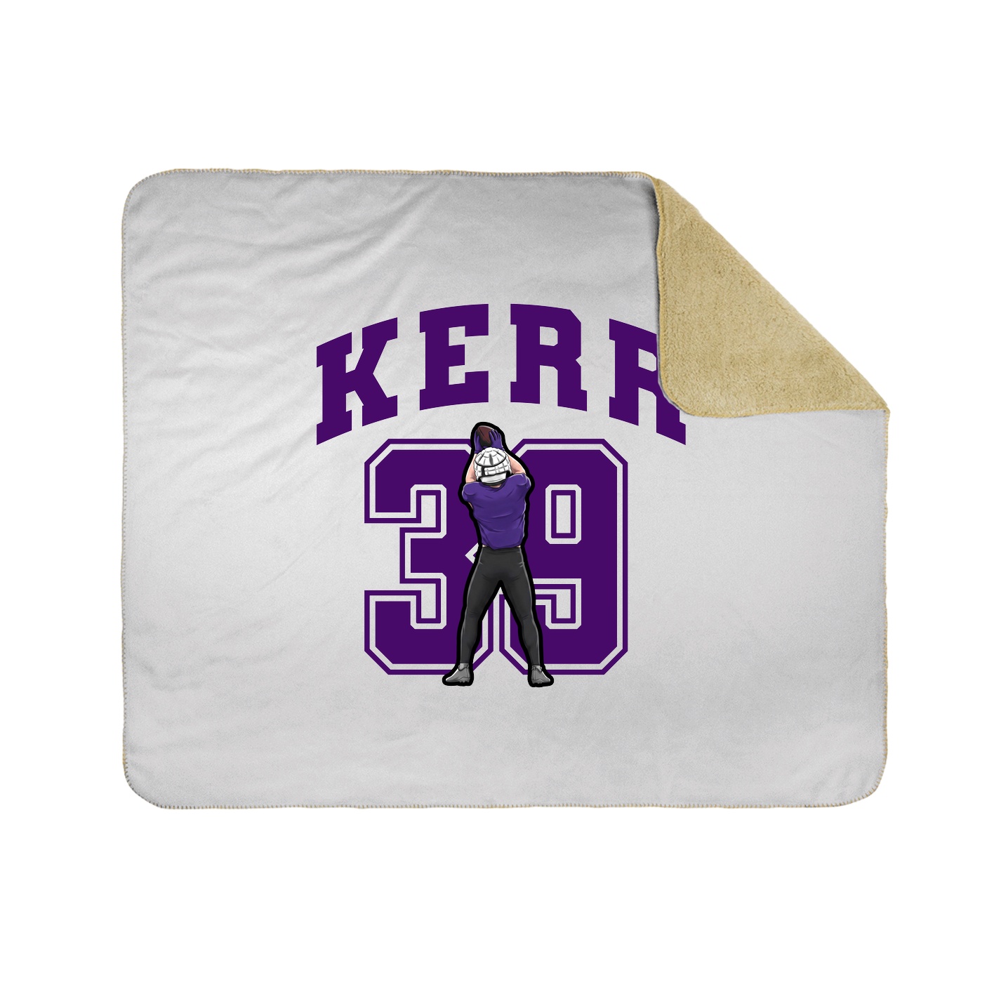 Throw Blanket — Number in White
