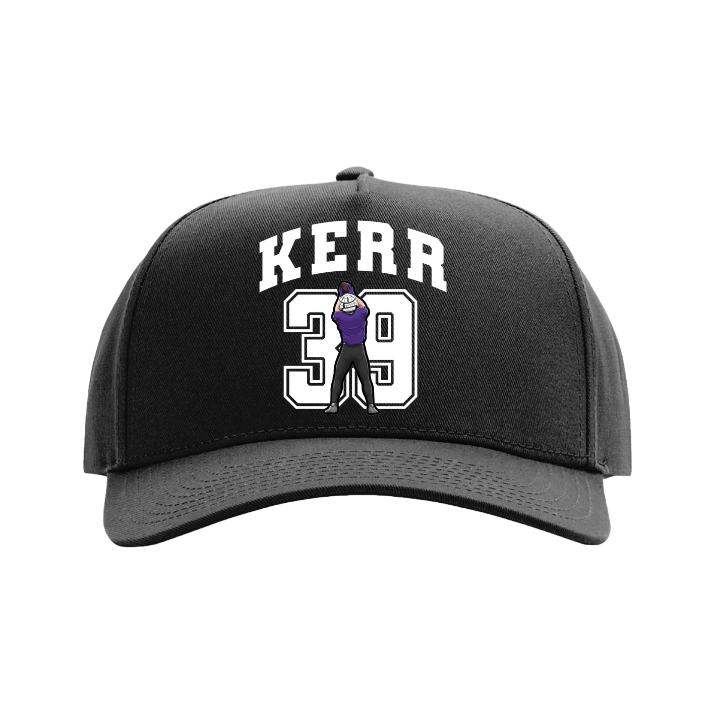 Full Fabric Five-Panel Champ Cap — Number in Black