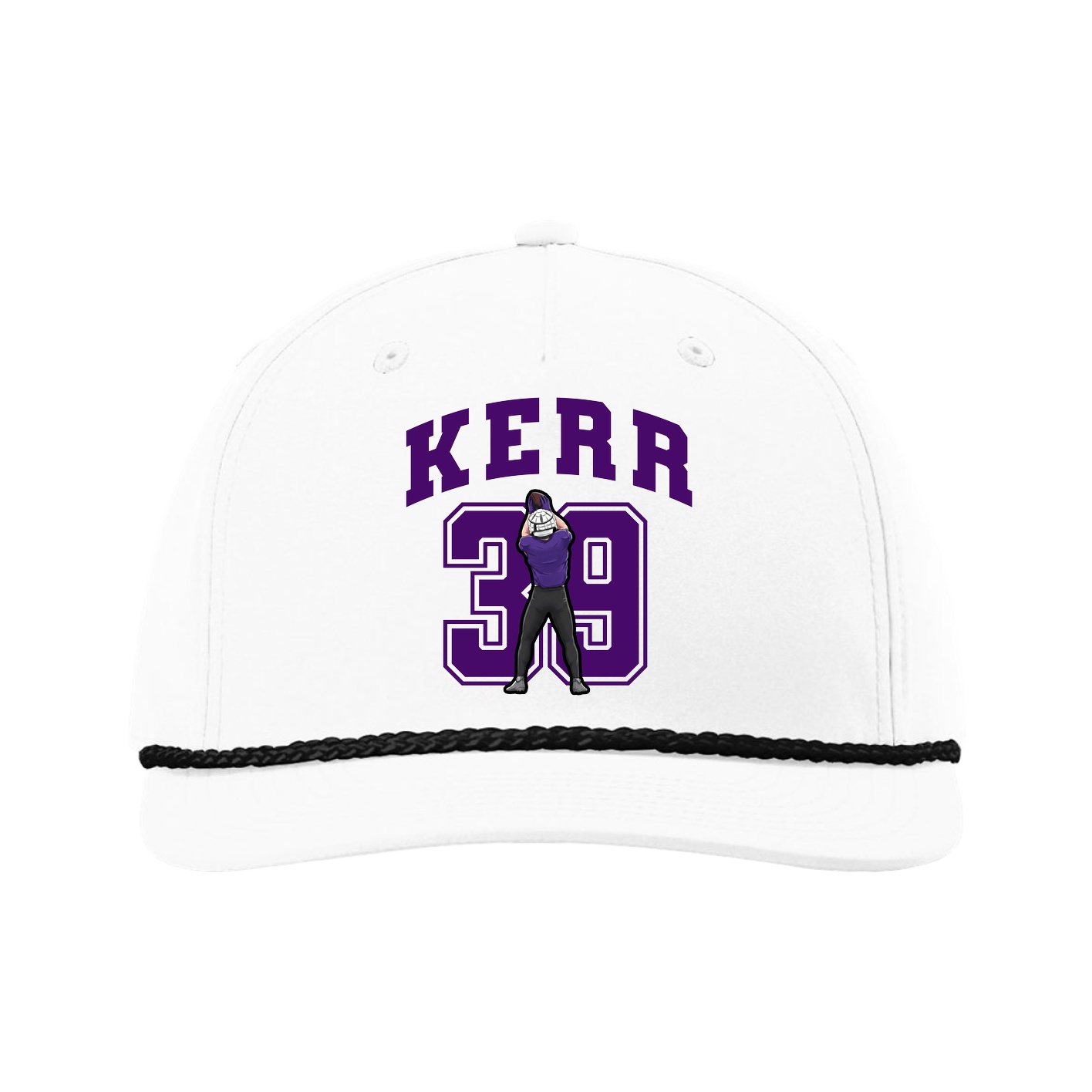 Five-Panel Classic Rope Cap — Number in White
