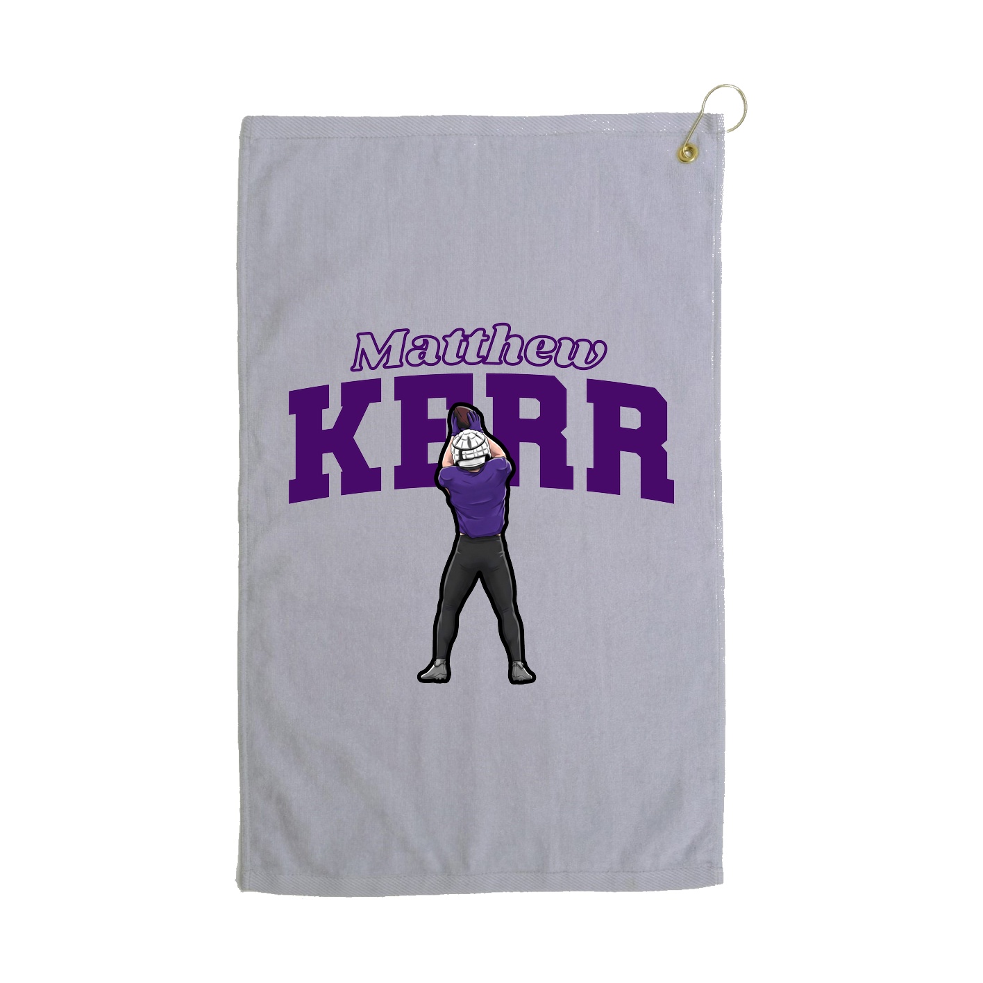 Golf Towel — Name Arch in Grey