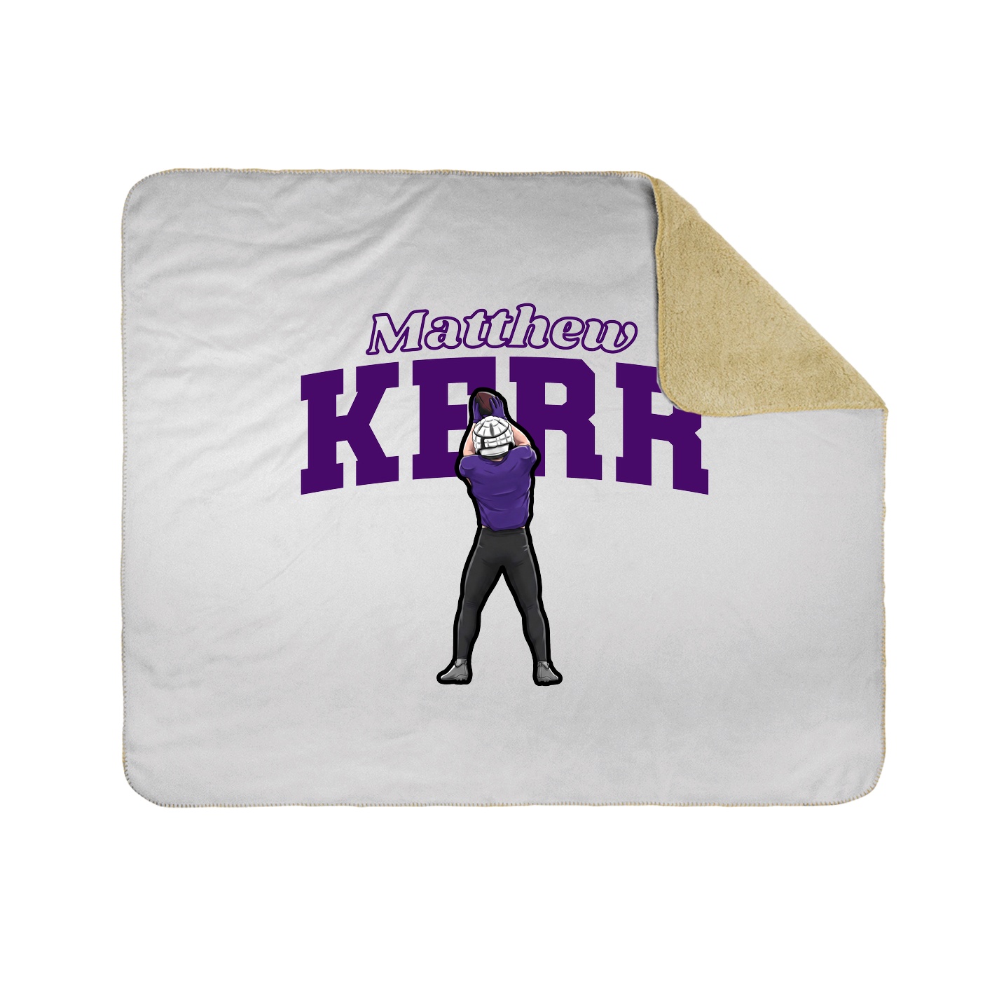 Throw Blanket — Name Arch in White