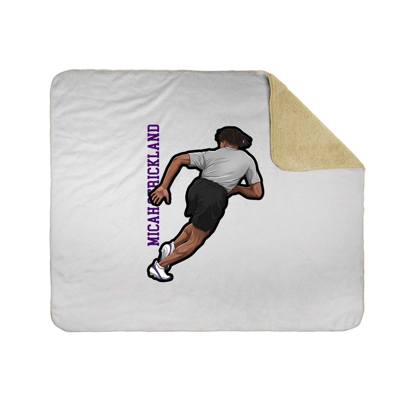Throw Blanket — Name Vertical in White