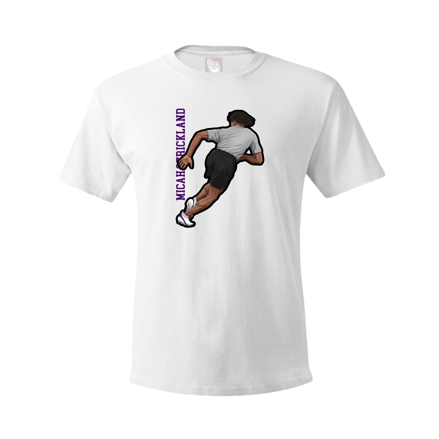 Tee — Name Vertical in White