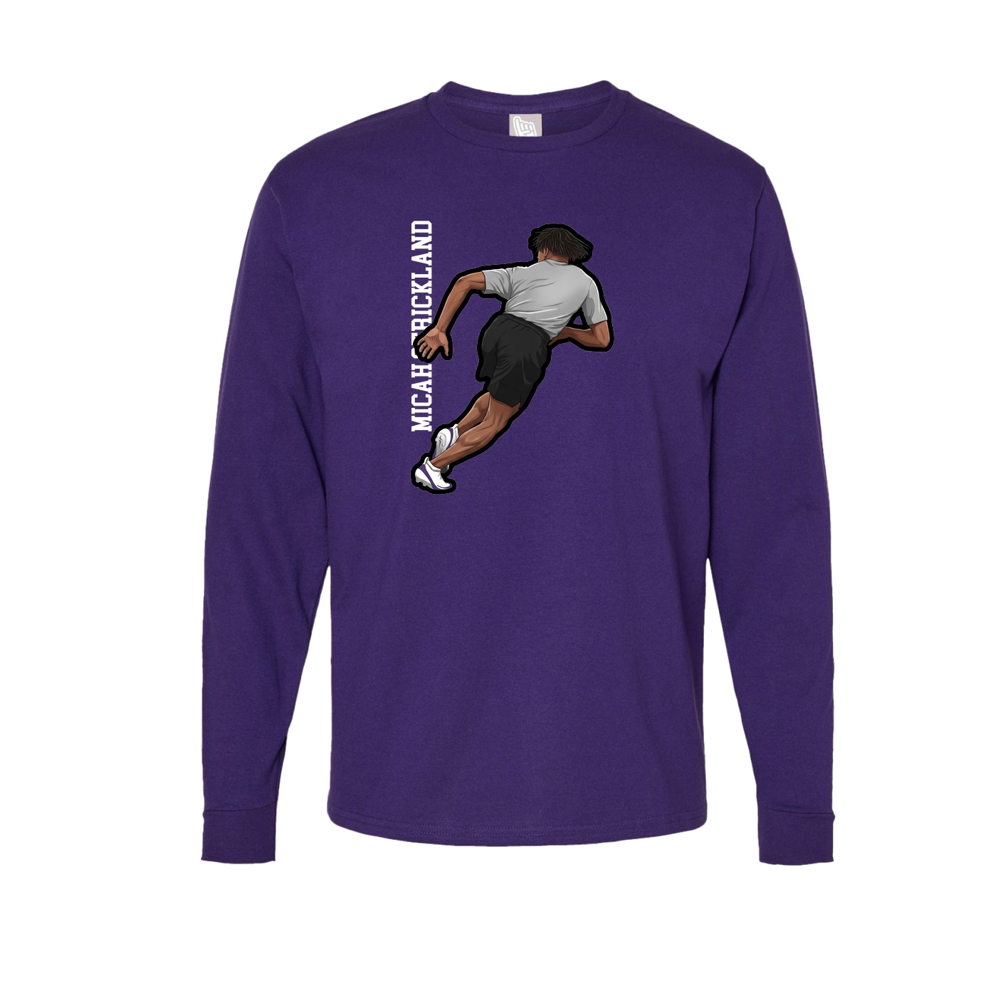 Long Sleeve Tee — Name Vertical in Purple