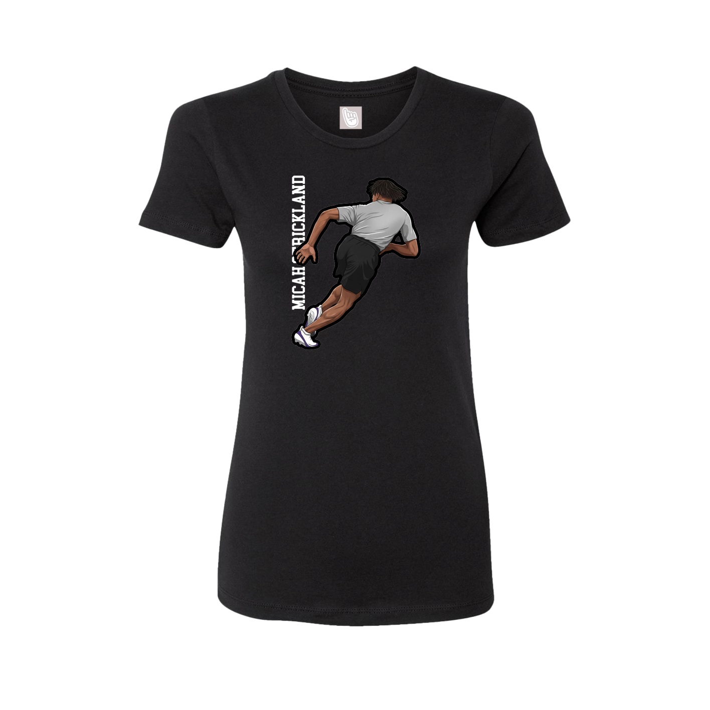 Fitted Women's Tee — Name Vertical in Black
