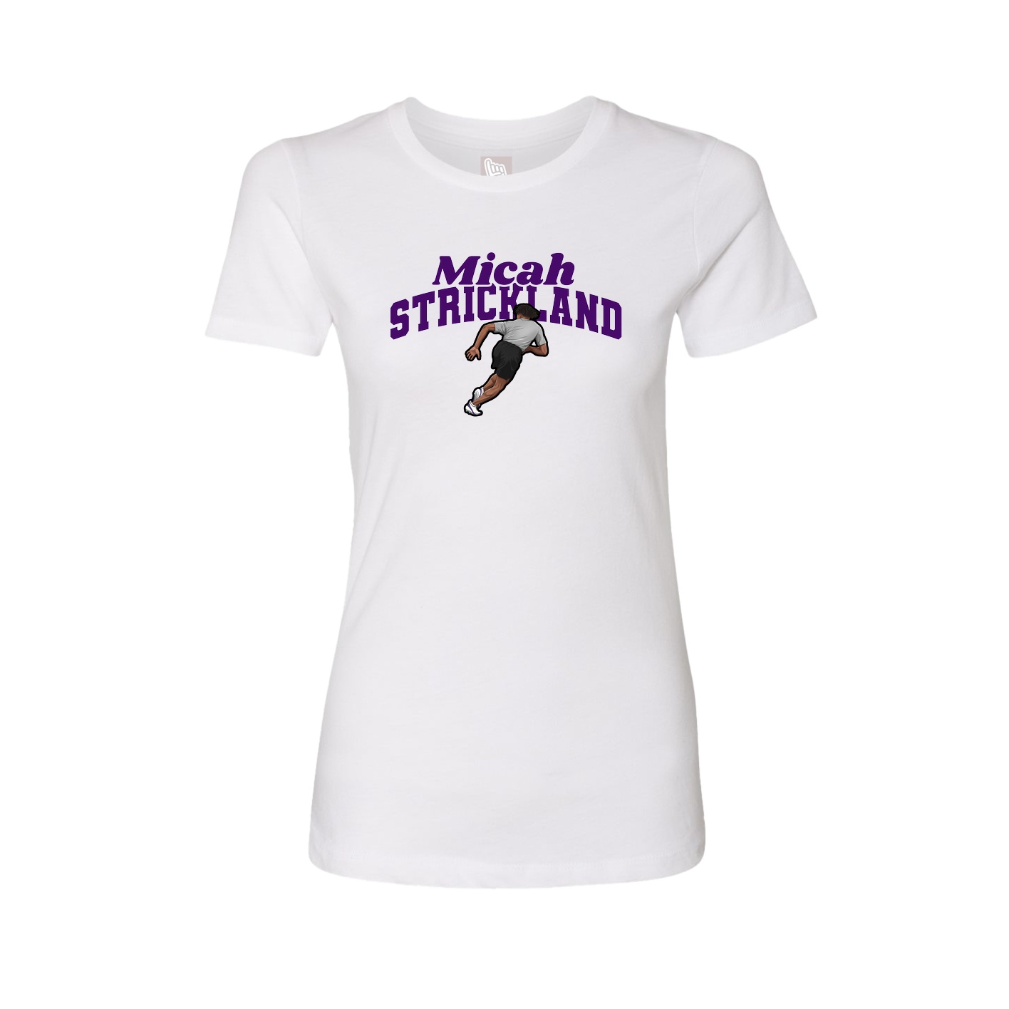 Fitted Women's Tee — Signature Arch in White